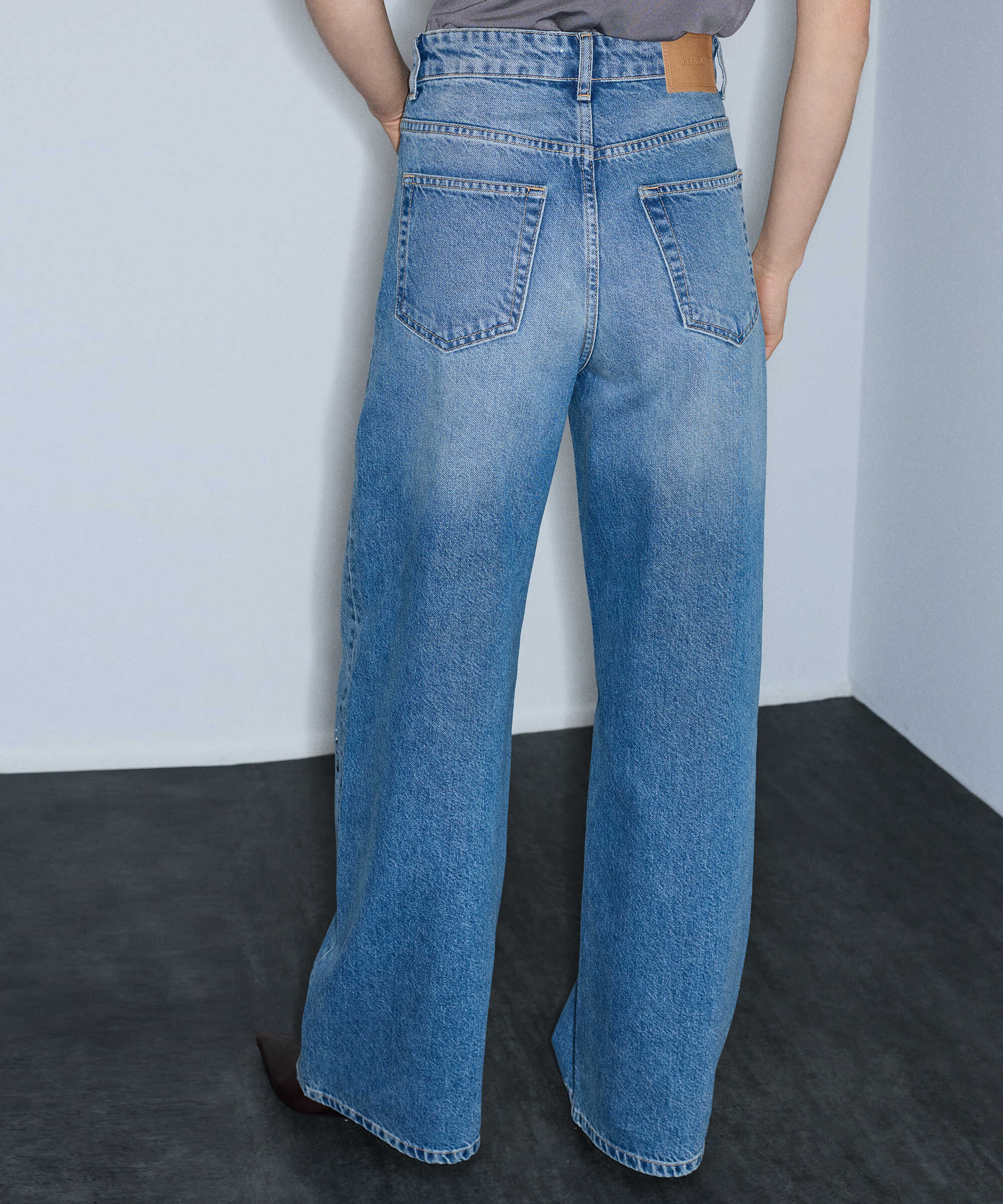 Karma trok baskılı jean pantolon - IW6260018030AC7 - Koyu İndigo Jean Pantolon