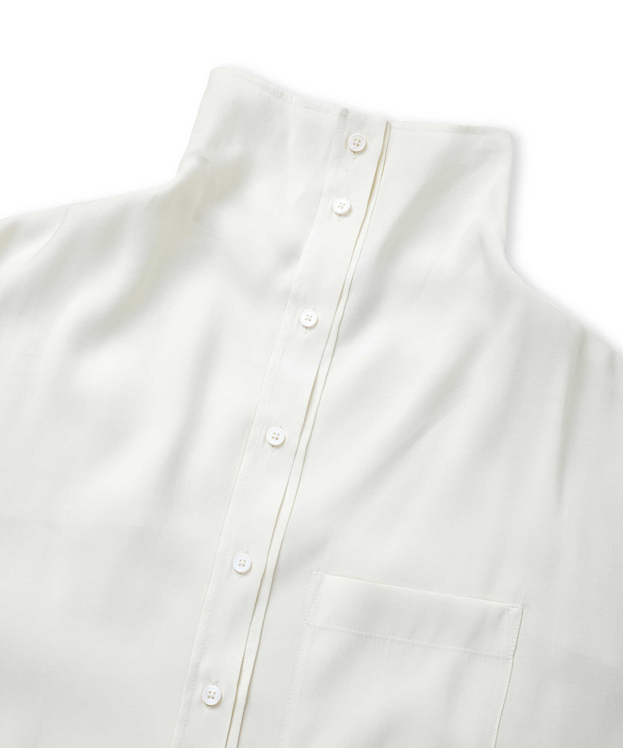 Dökümlü yaka oversize gömlek - IW6260025128018 - Ekru GOMLEK