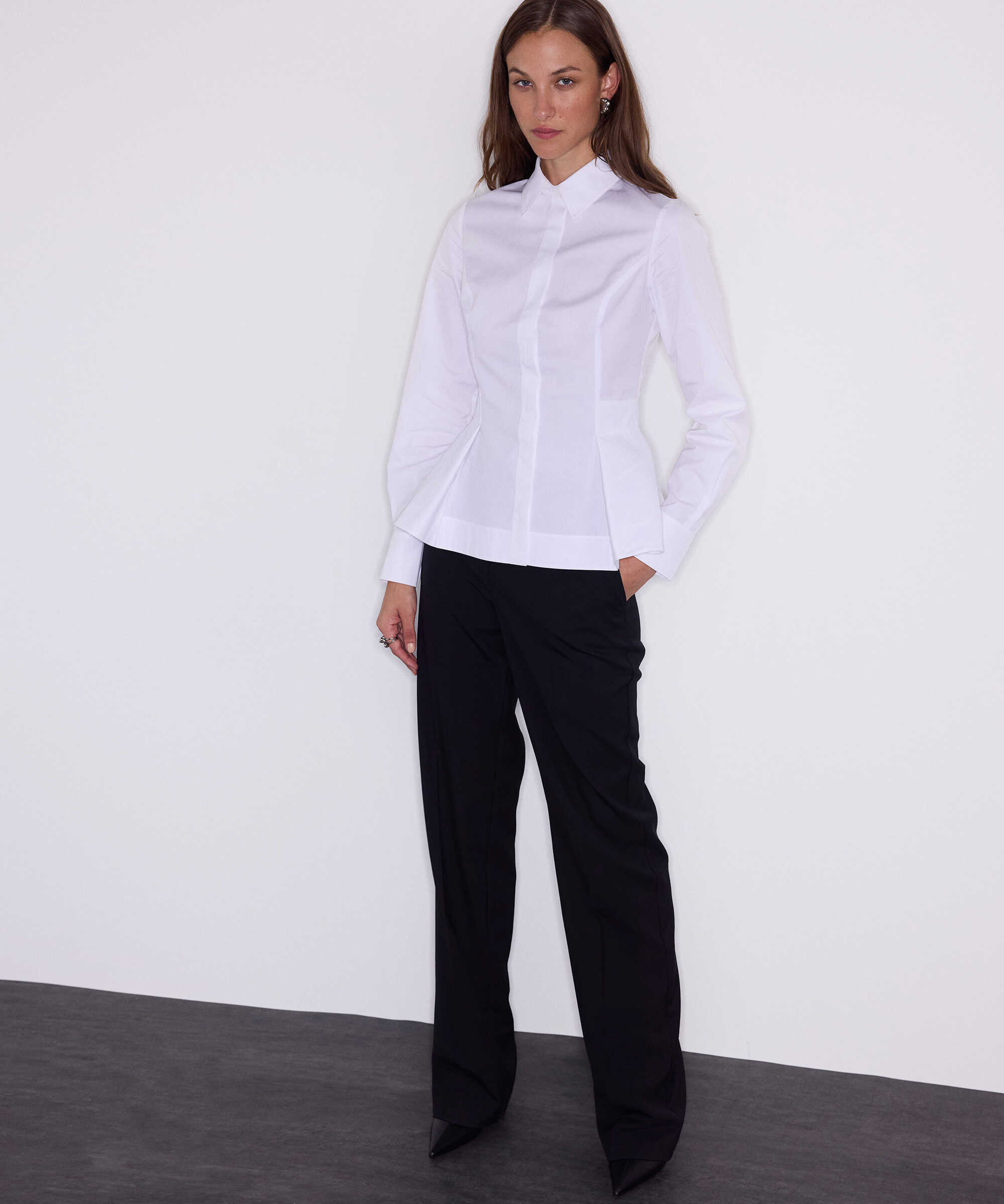 Poplin peplum gömlek - IW6260025183002 - Beyaz GOMLEK