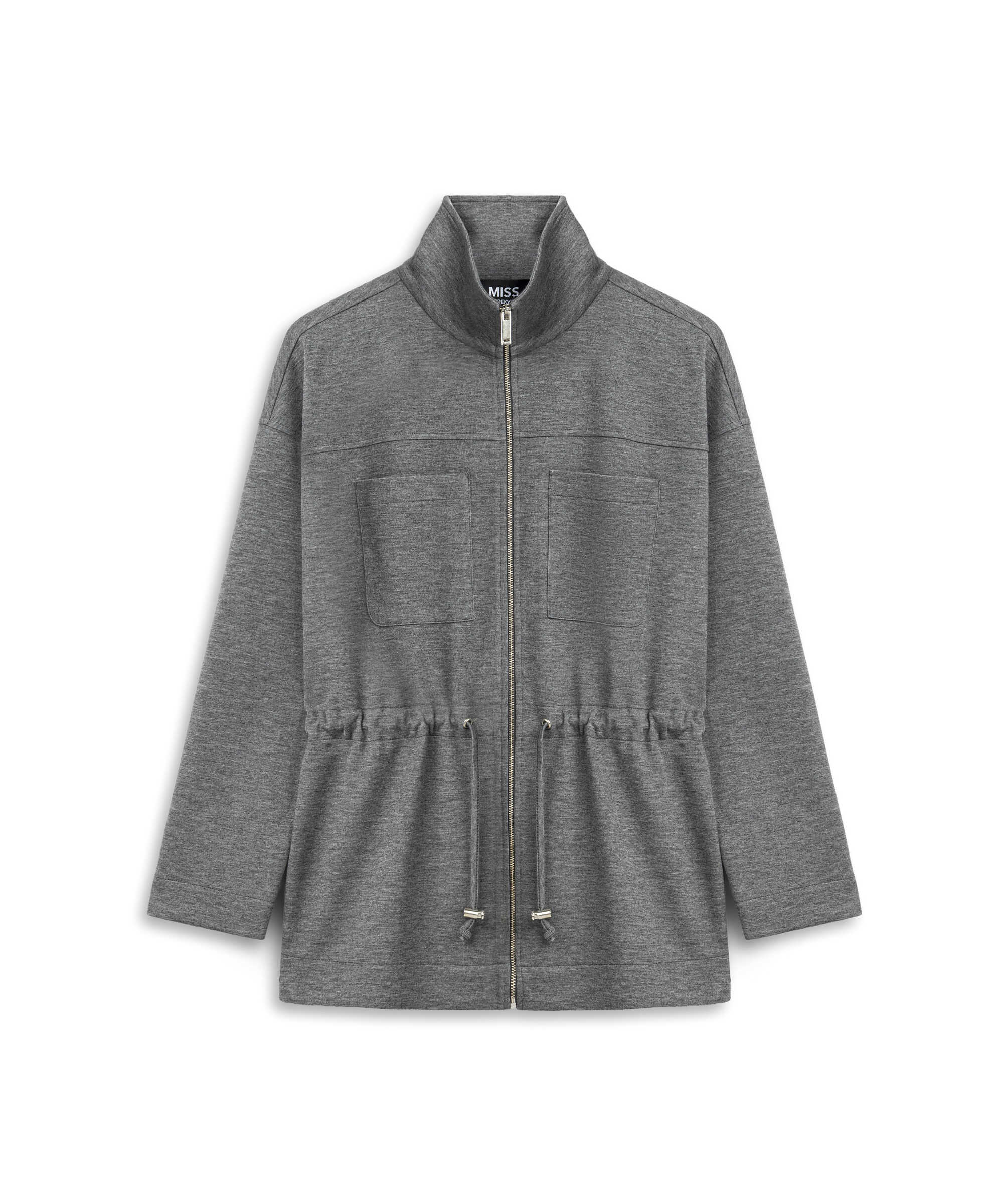 Ayarlanabilir bel dik yaka sweatshirt - IW6260091033005 - Gri Sweatshırt