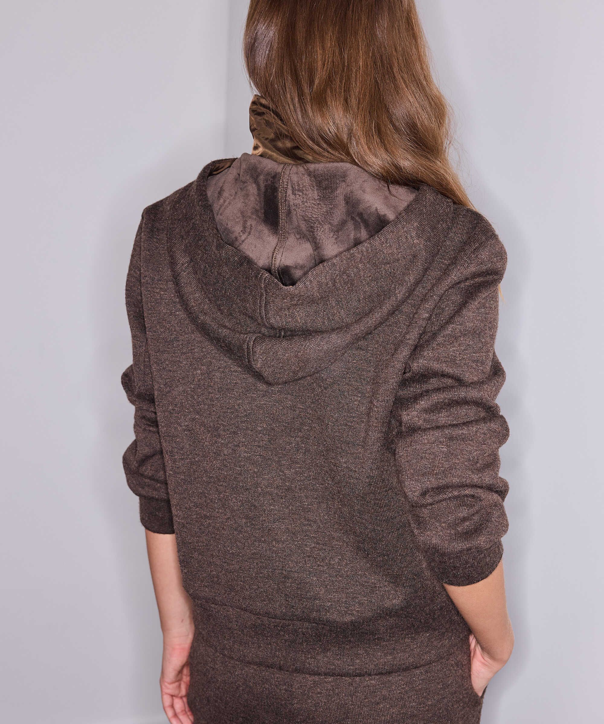 Çift parça görünüm sweatshirt - IW6260091128074 - Kahverengi Sweatshırt