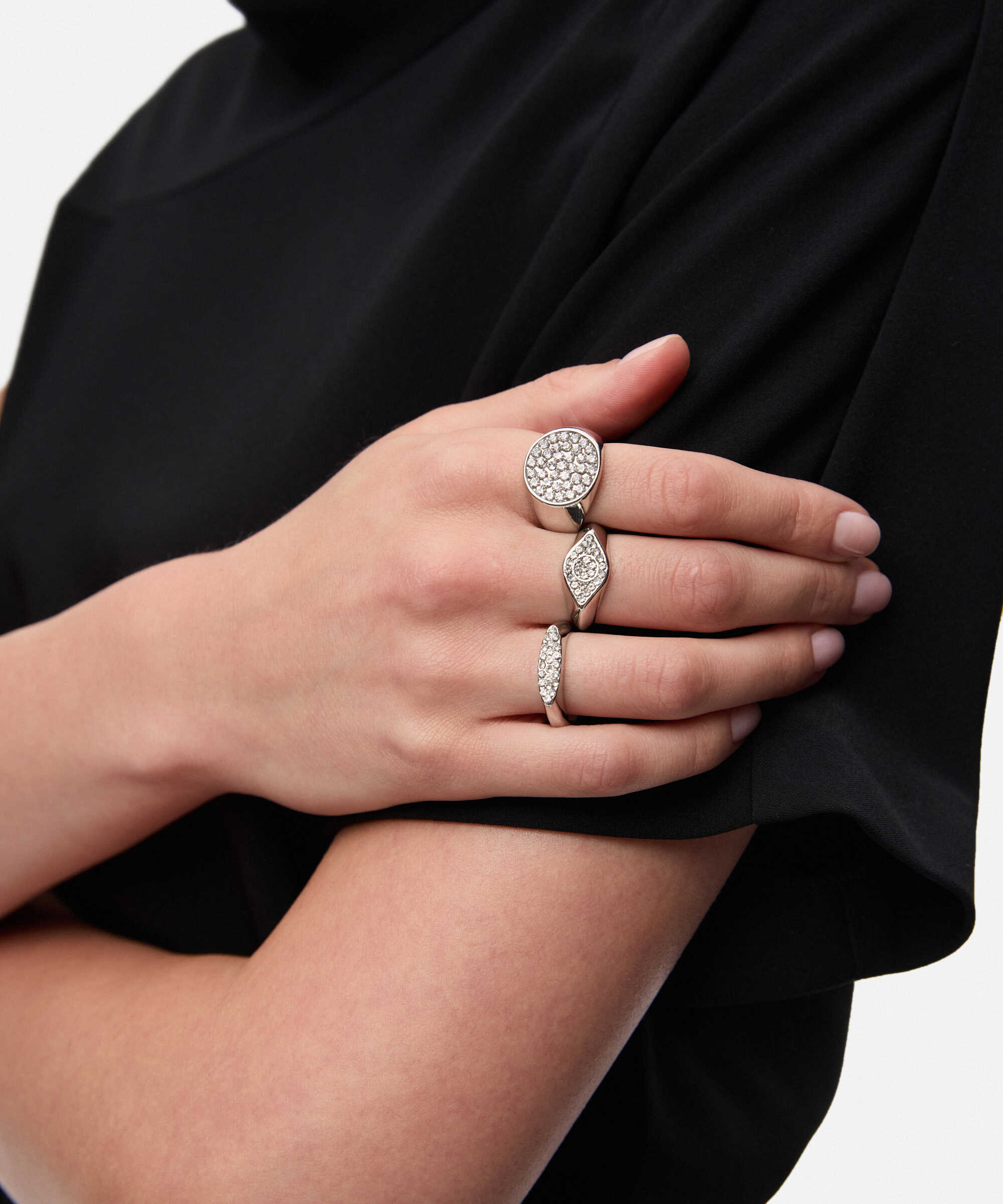 Strass taşlı yüzük seti - IW6260060016122 - Gümüş Yüzük