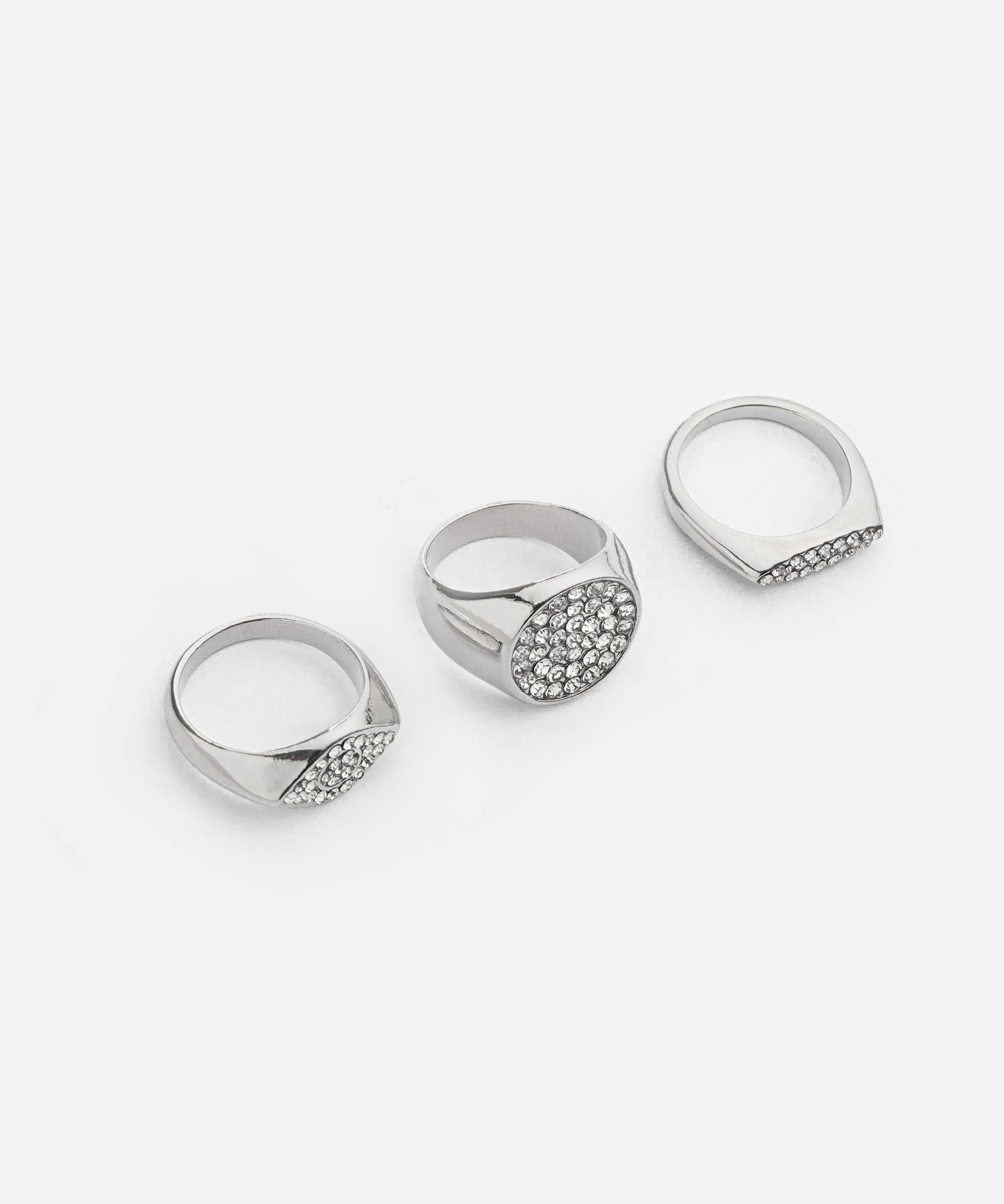 Strass taşlı yüzük seti - IW6260060016122 - Gümüş Yüzük