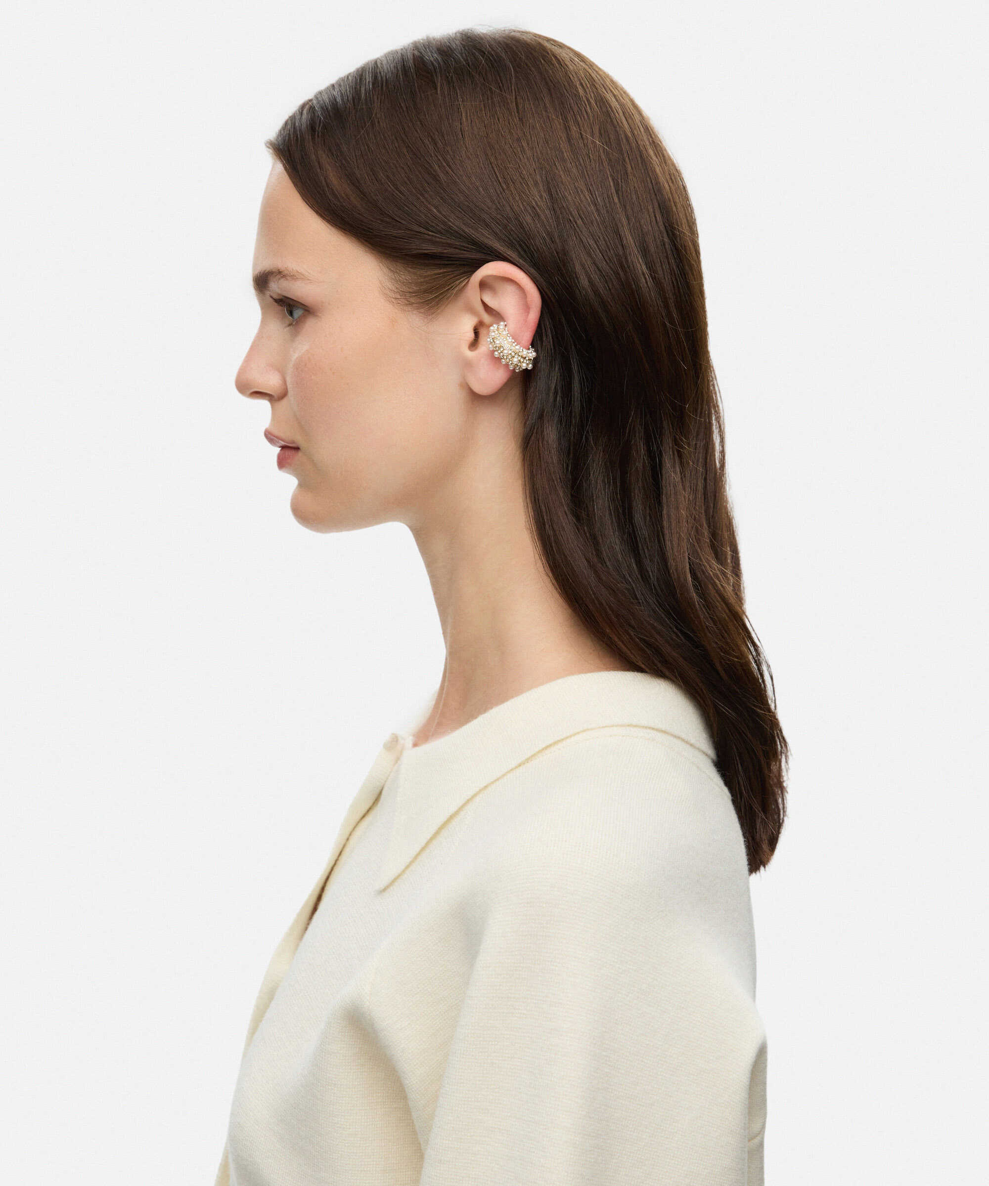 Suni incili ear cuff - IW6260068042265 - Altın Küpe