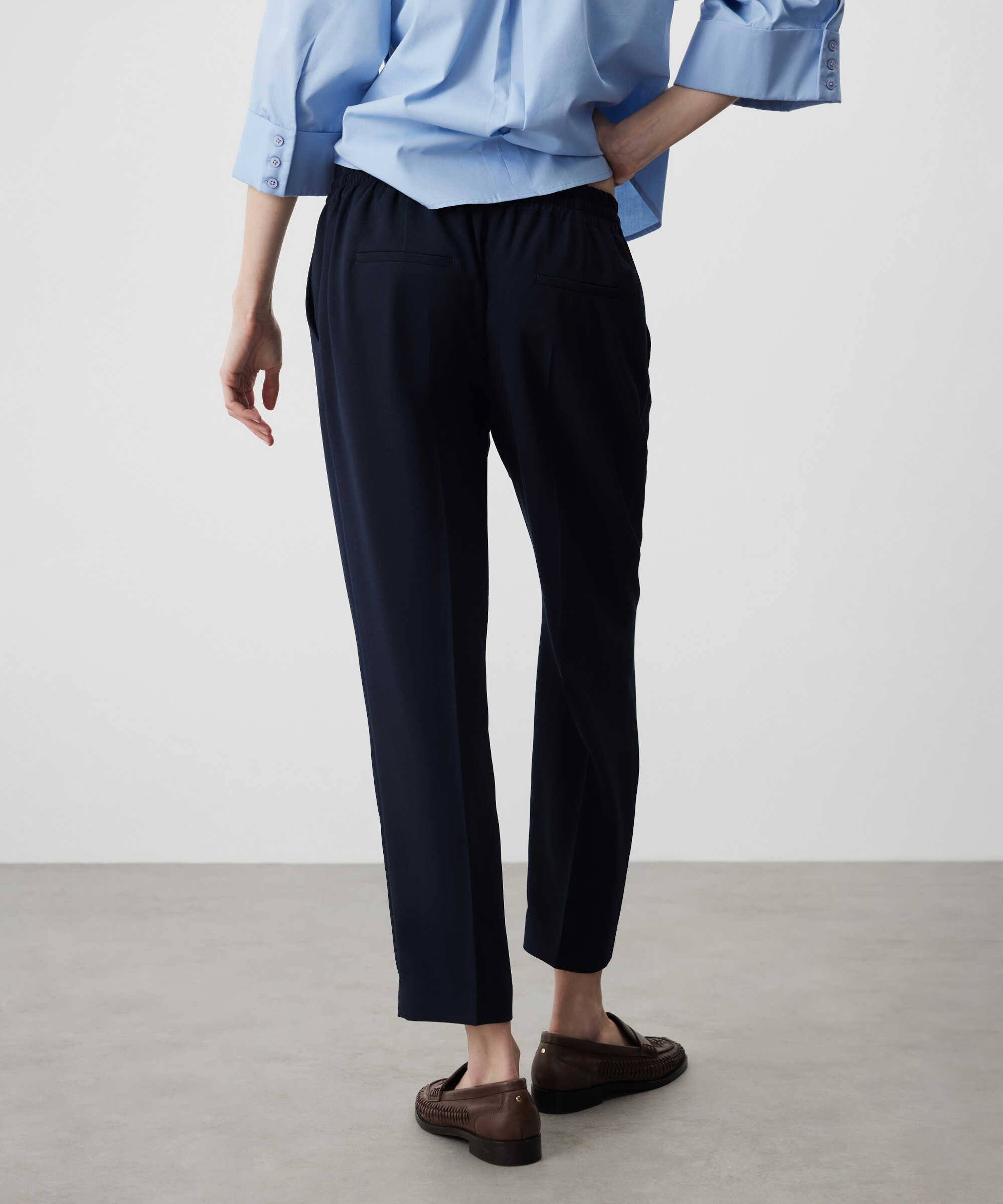 Belden bağlamalı carrot fit pantolon - IS1260003073015 - Lacivert Pantolon