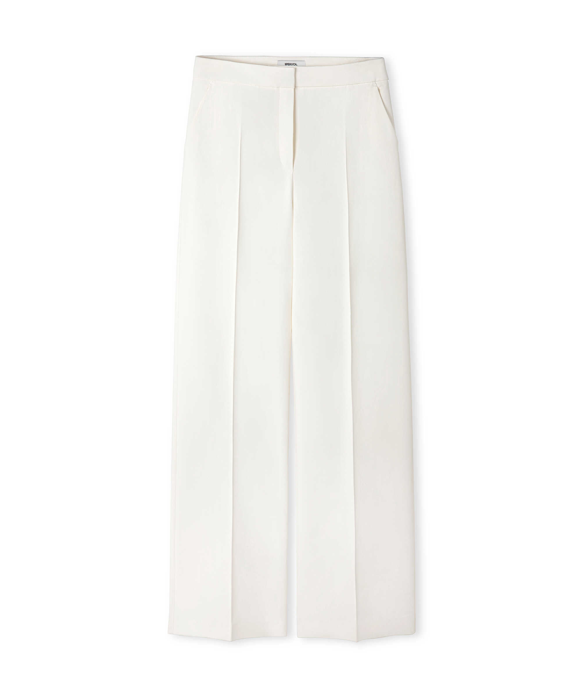 Wide leg fit pantolon - IS1260003112018 - Ekru Pantolon