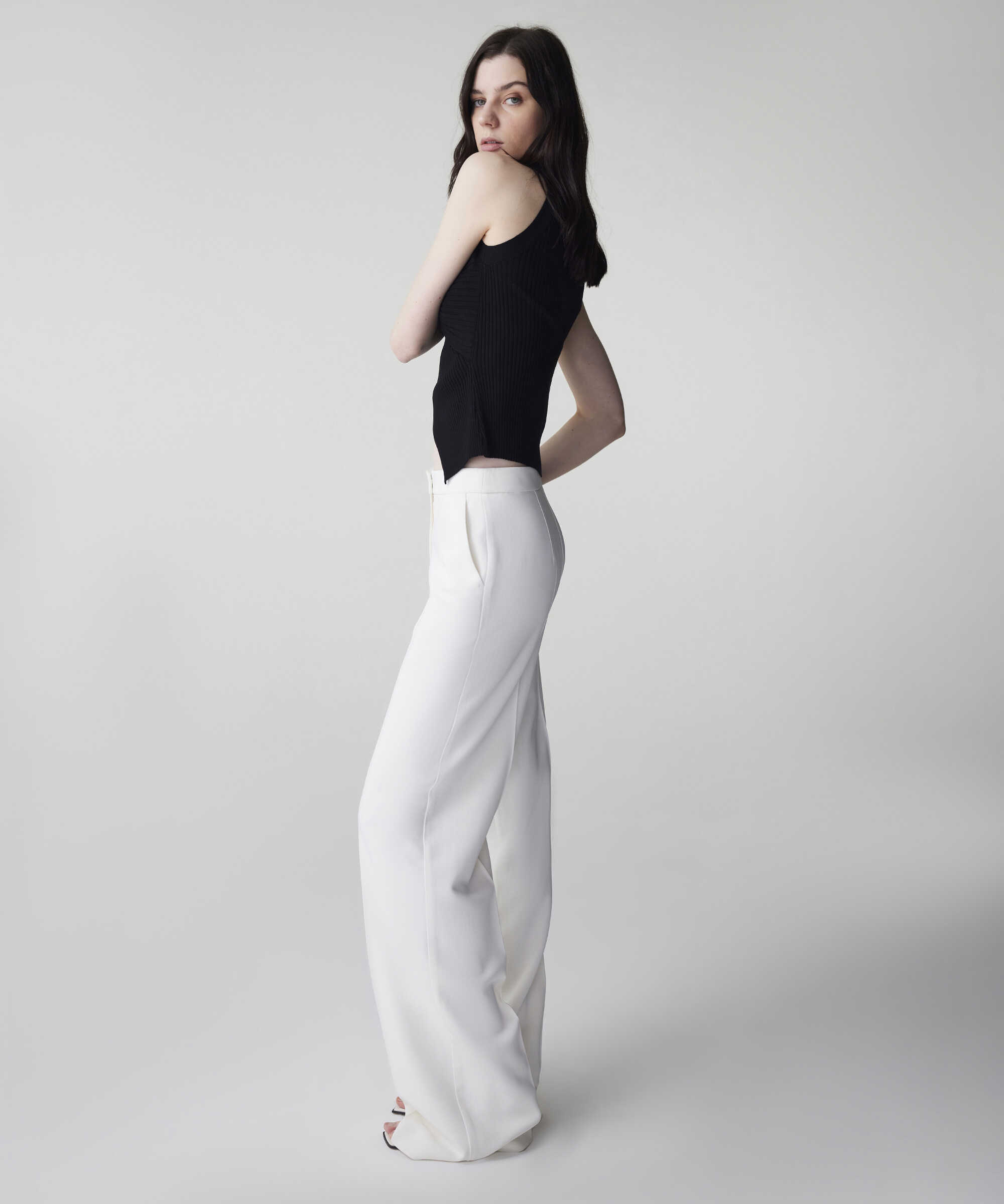 Wide leg fit pantolon - IS1260003112018 - Ekru Pantolon