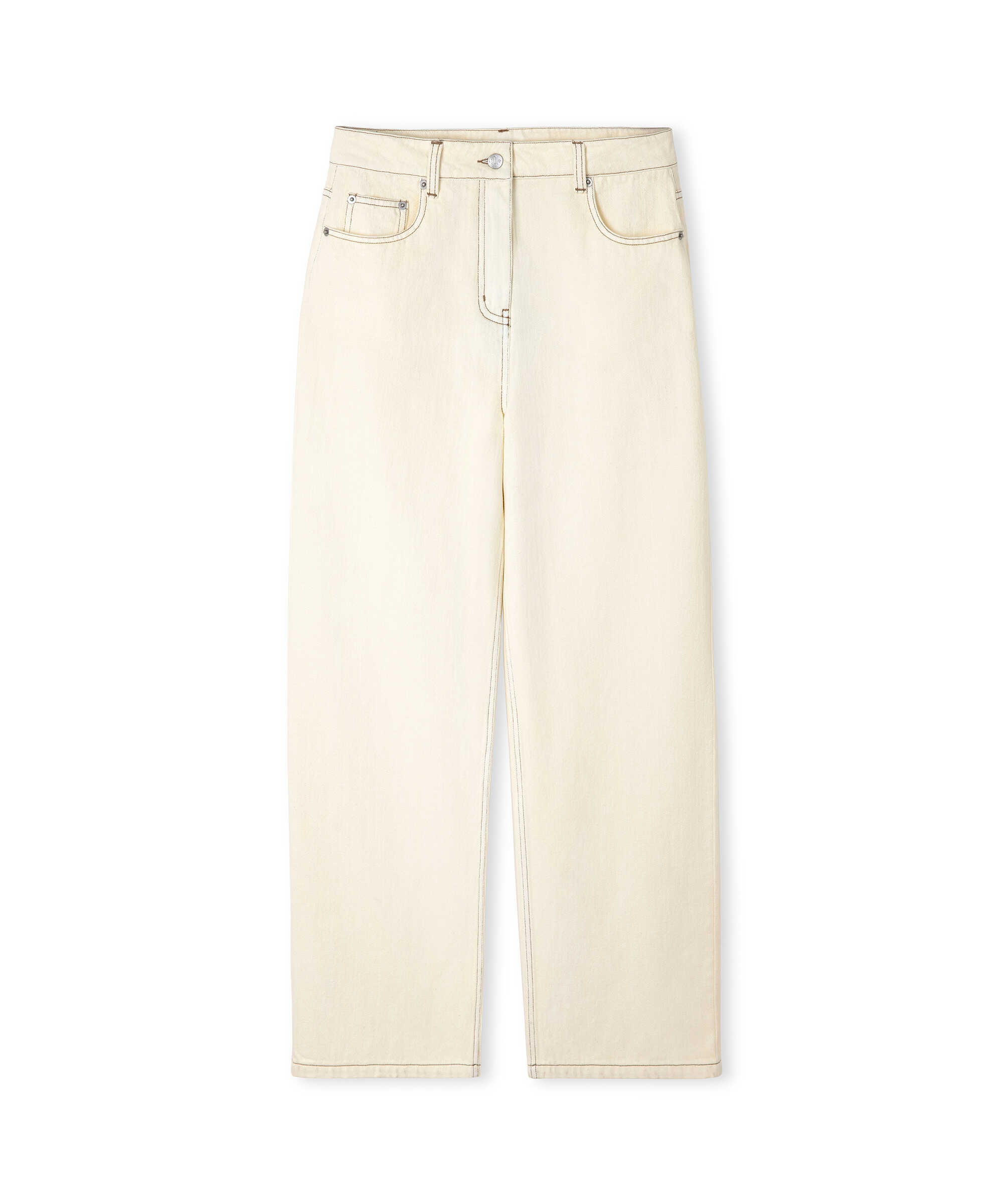 Non denim pantolon - IS1260003120018 - Ekru Pantolon