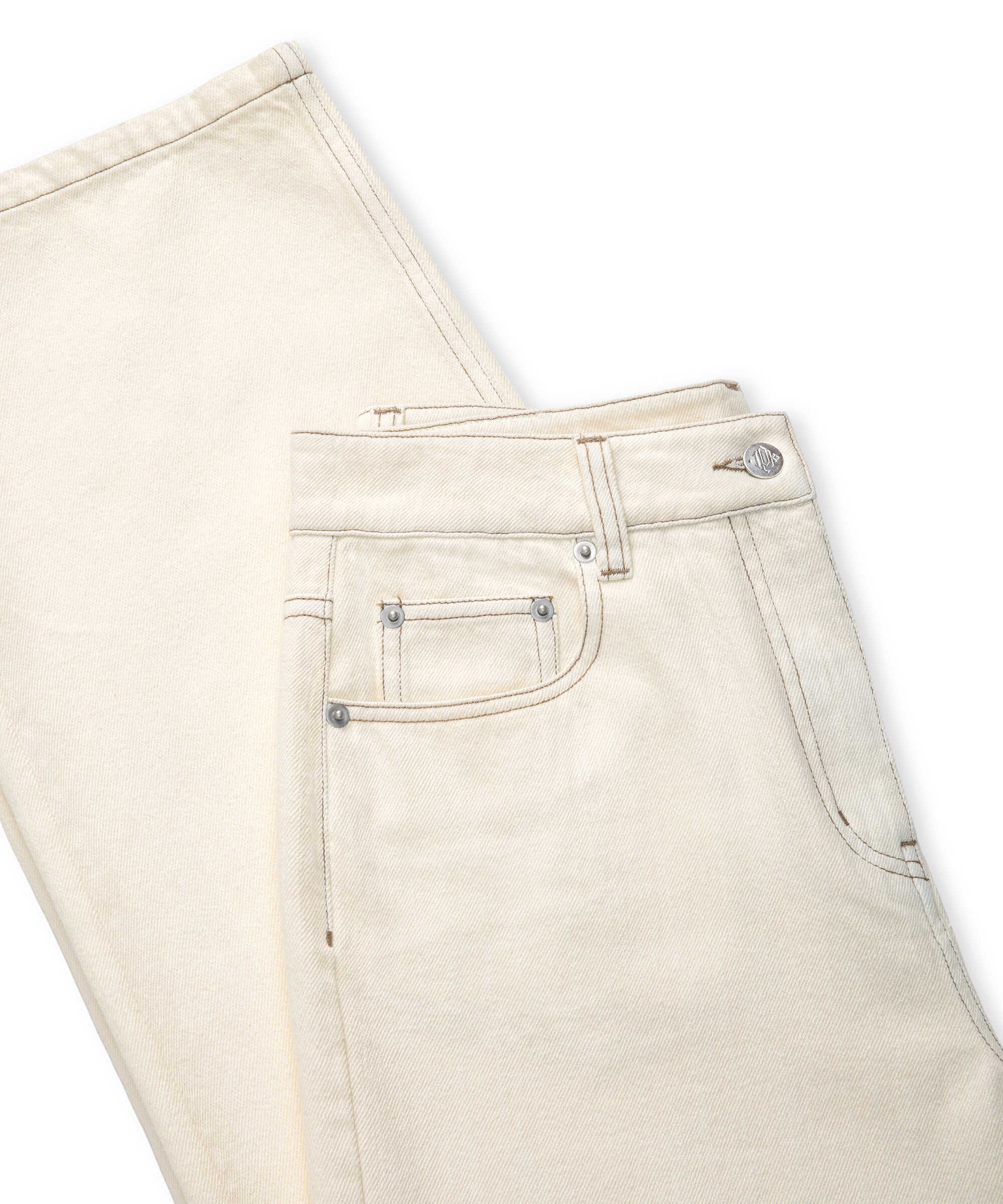 Non denim pantolon - IS1260003120018 - Ekru Pantolon