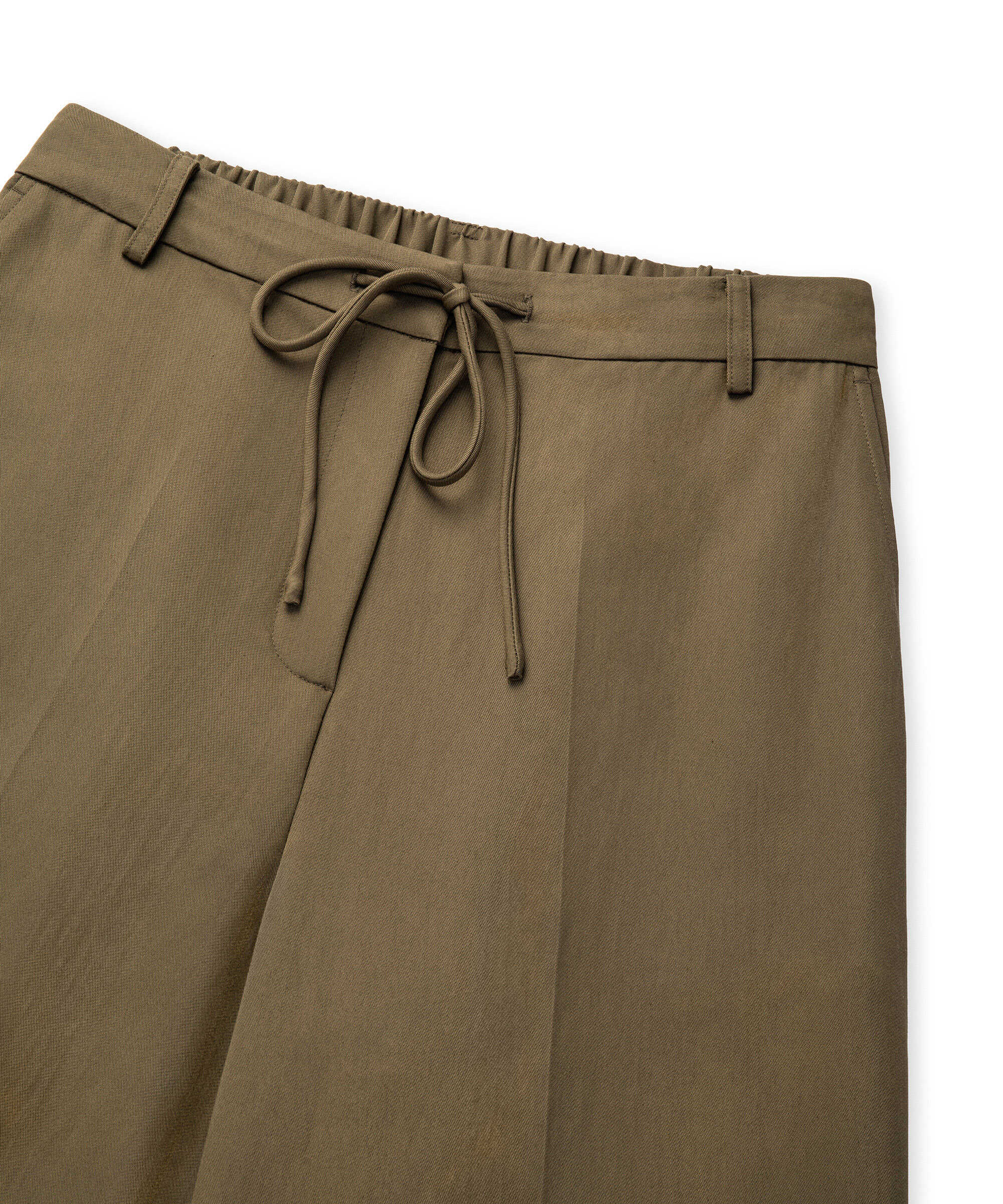 Wide leg fit belden bağlamalı pantolon - IS1260003130022 - Haki Pantolon