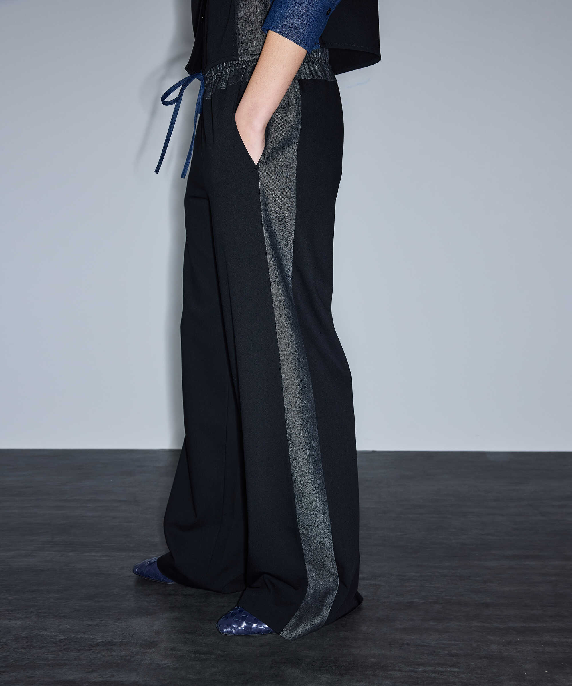 Kontrast bel colorblock pantolon - IS1260003149001 - Siyah Pantolon