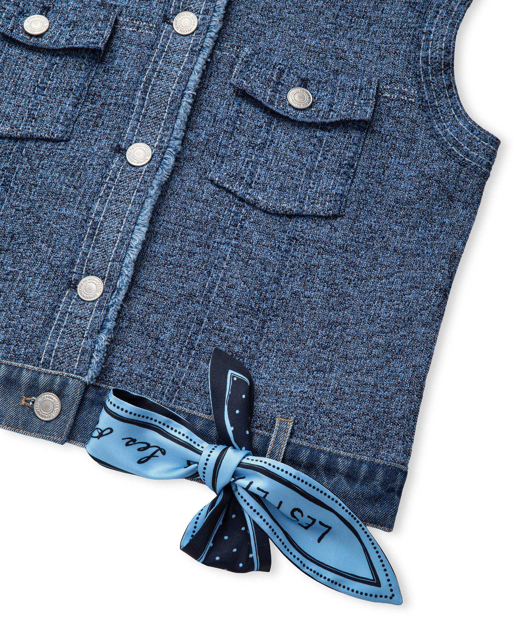 Denim mix triko yelek - IS1260007023629 - İndigo Yelek