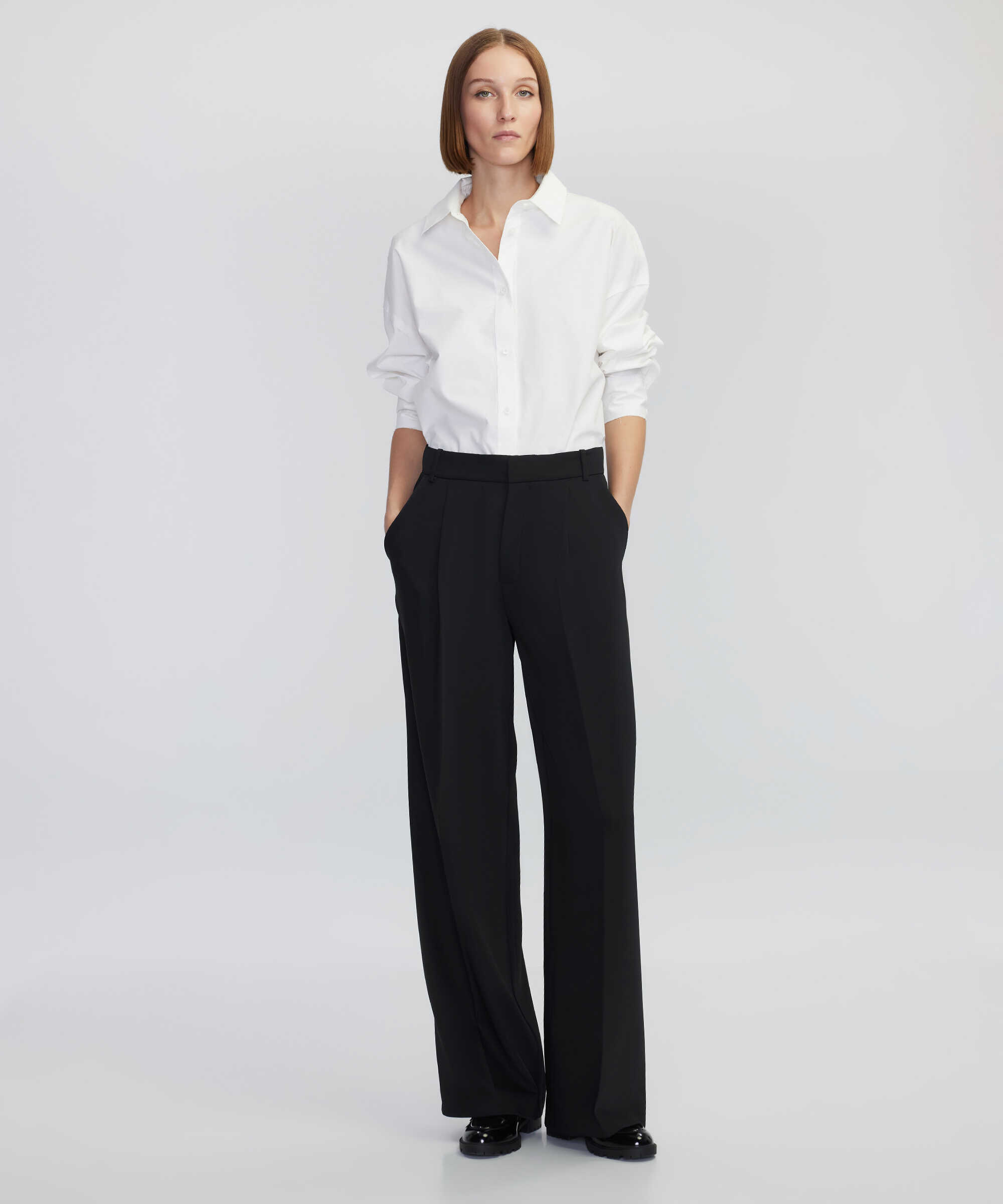Wide leg fit pantolon - IW6240003391001 - Siyah Pantolon