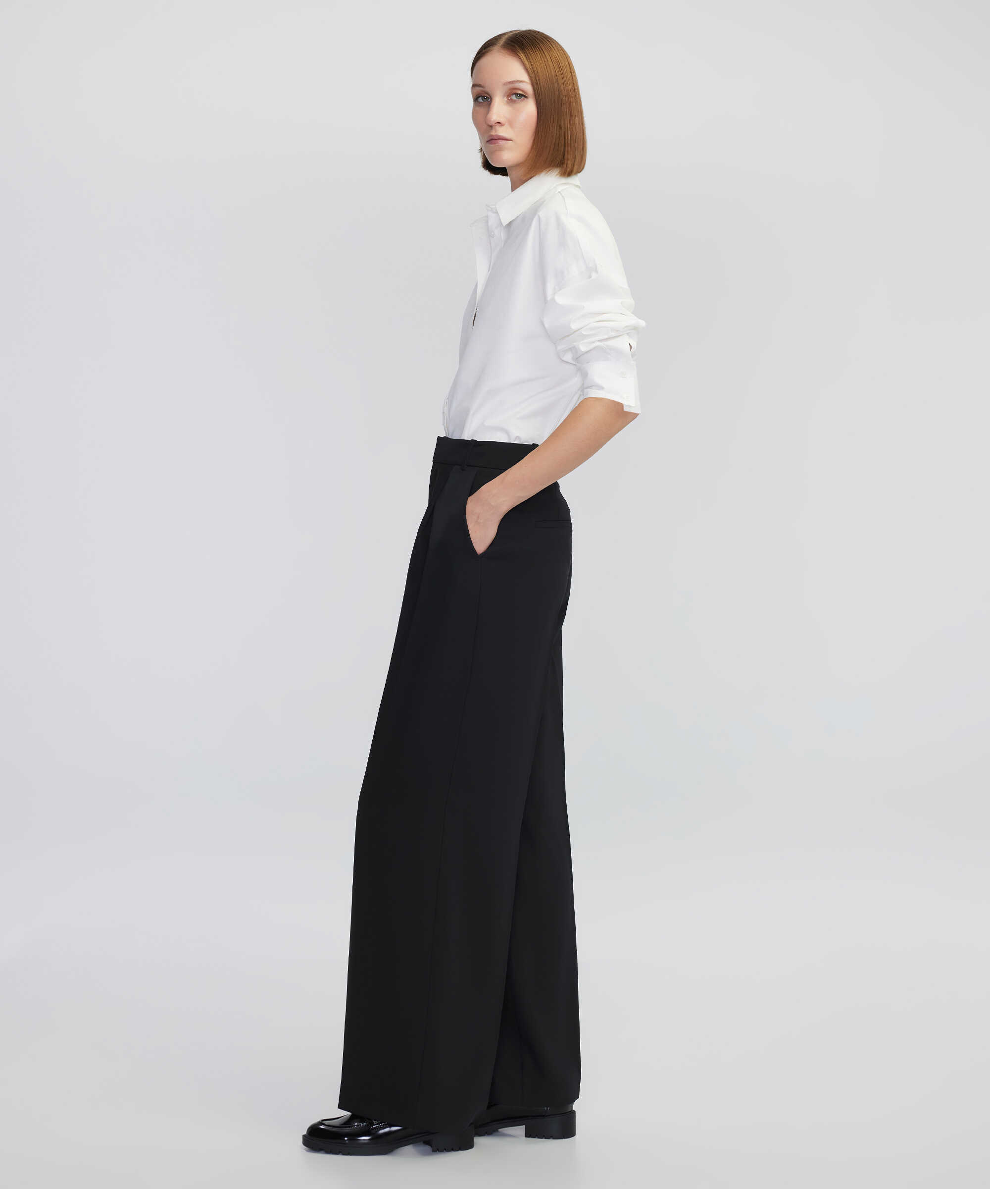 Wide leg fit pantolon - IW6240003391001 - Siyah Pantolon
