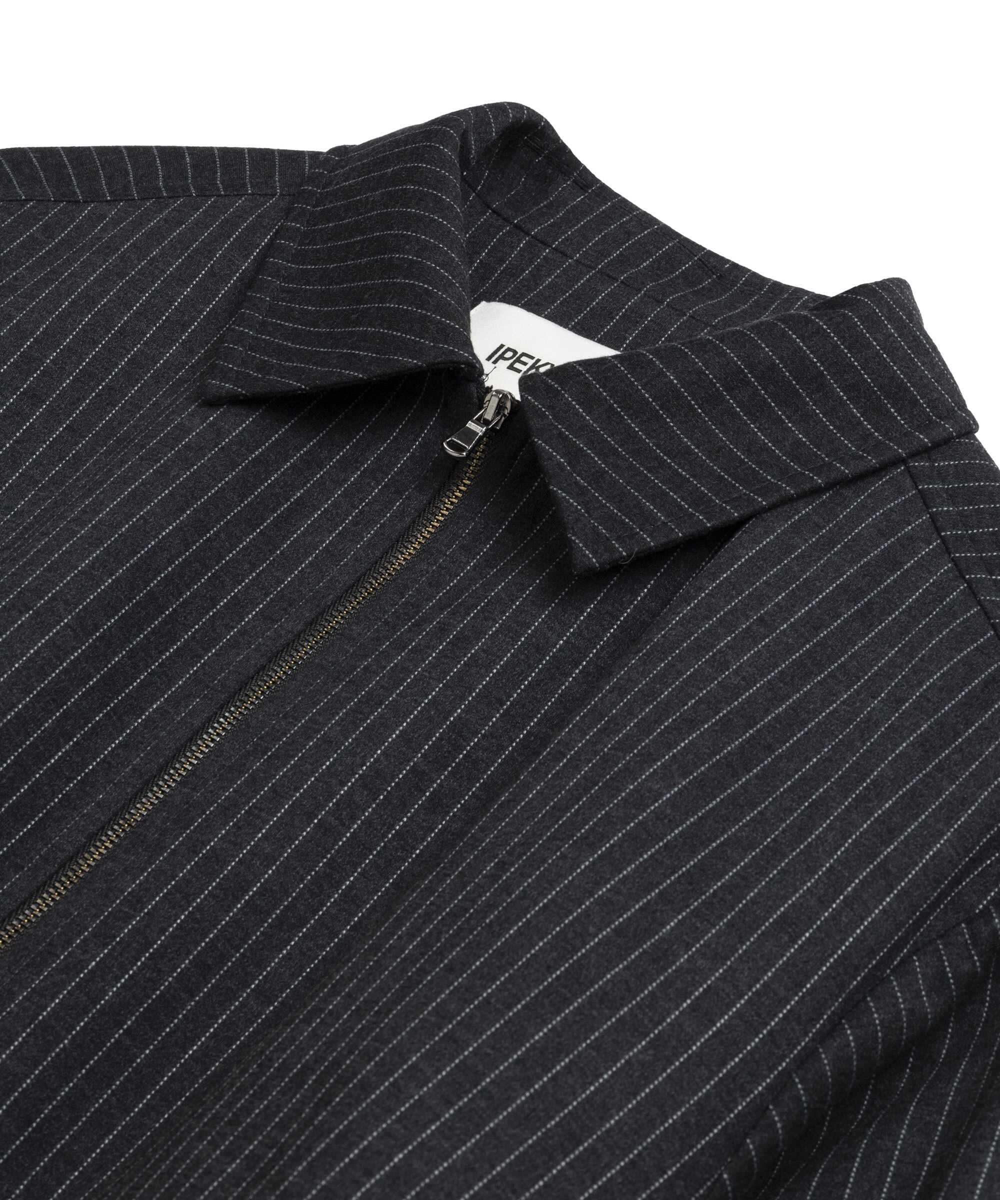 Drapeli çizgi desen ceket - IW6240005216005 - Gri Ceket