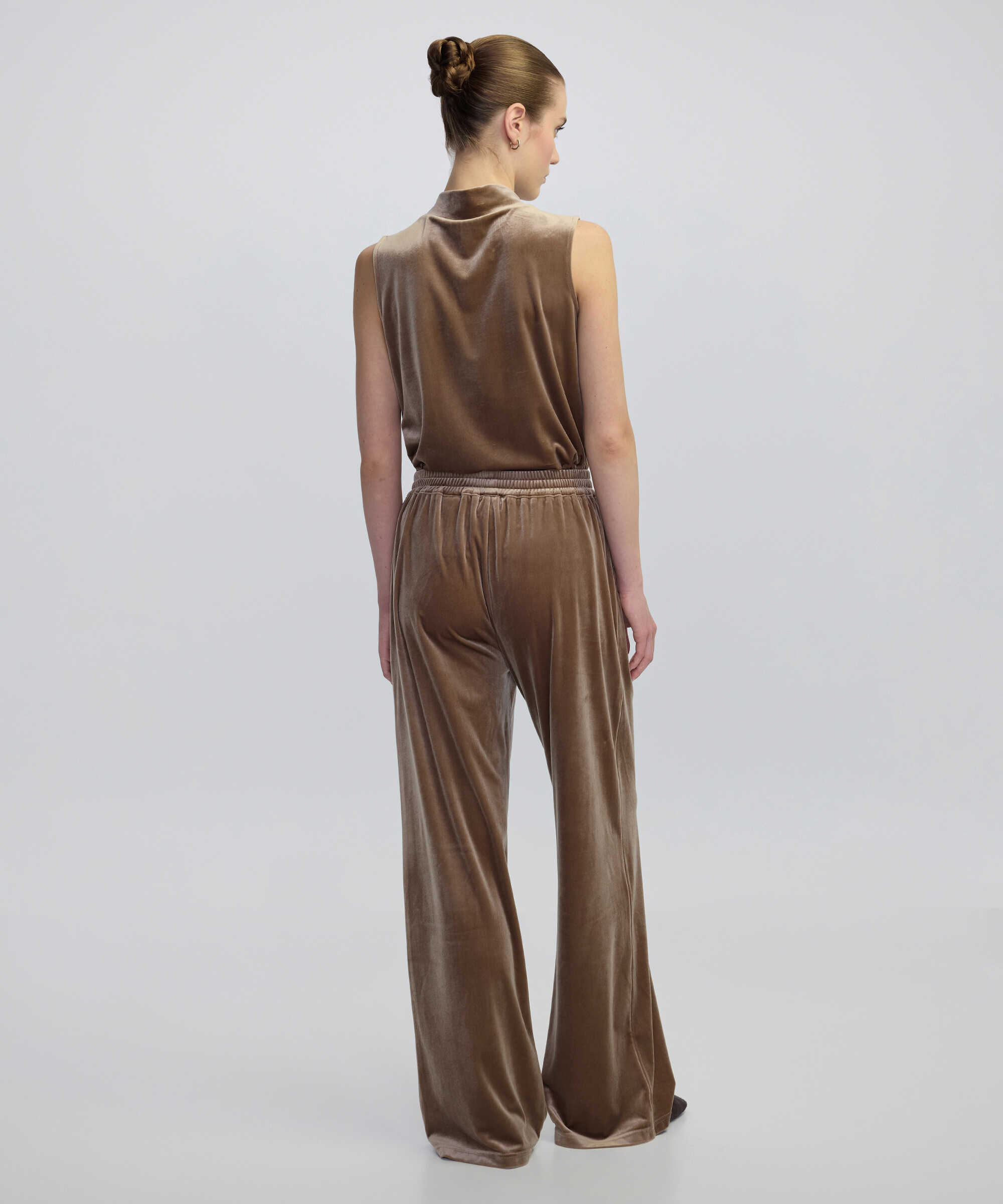 Elastik bel kadife pantolon - IW6250003056014 - Vizon Pantolon