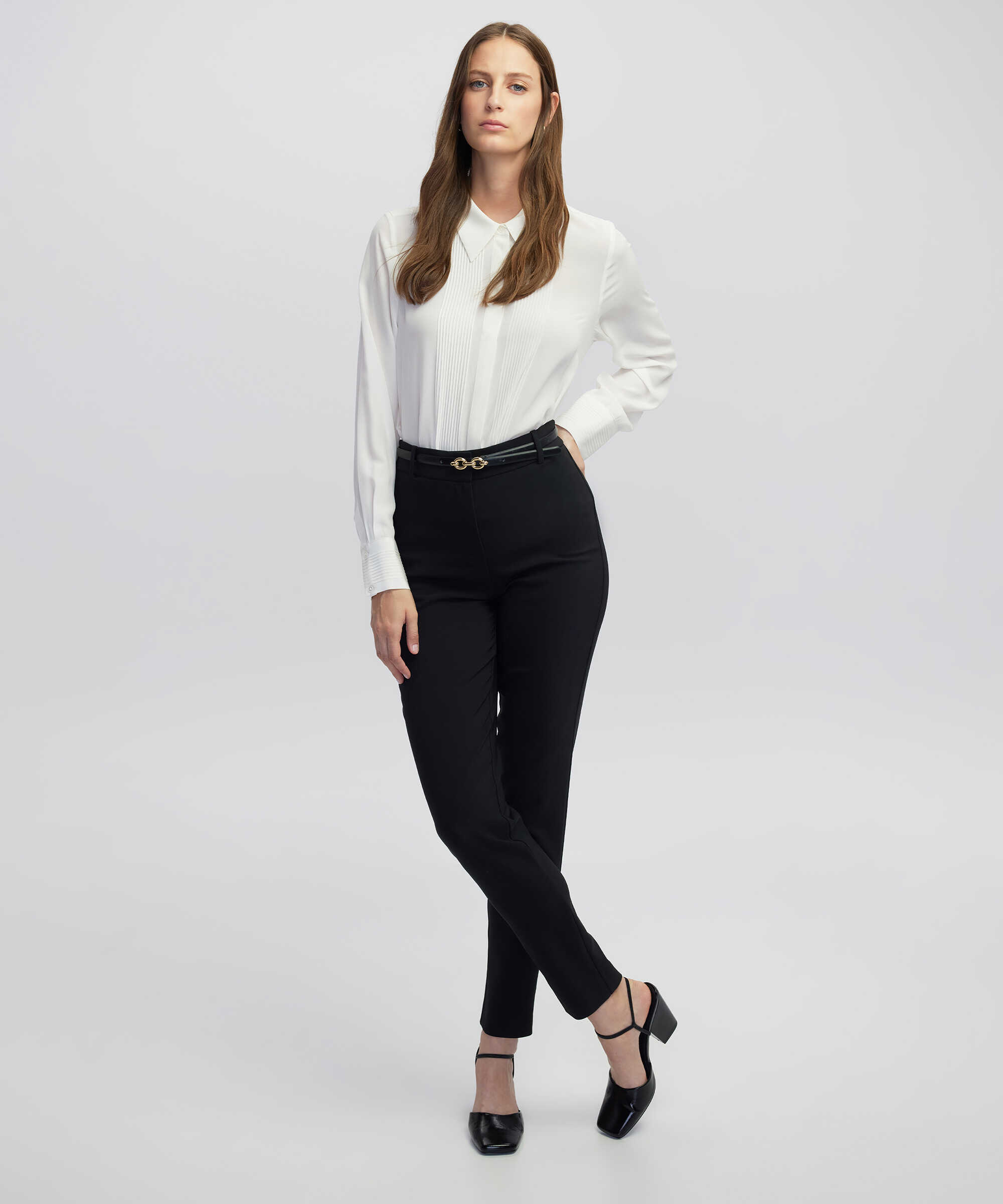Elastik bel skinny fit pantolon - IW6250003151001 - Siyah Pantolon
