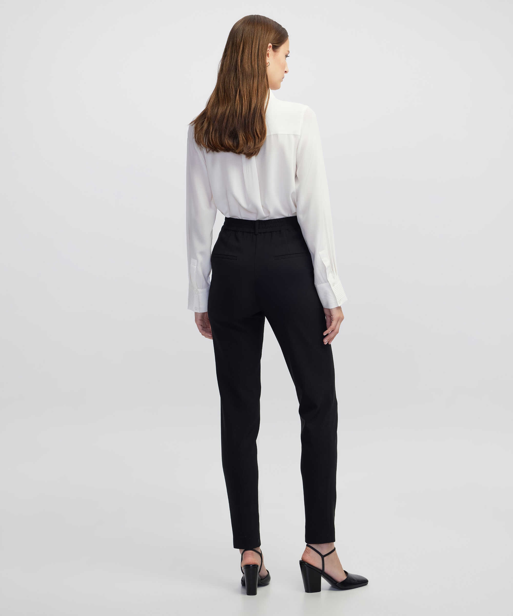Elastik bel skinny fit pantolon - IW6250003151001 - Siyah Pantolon