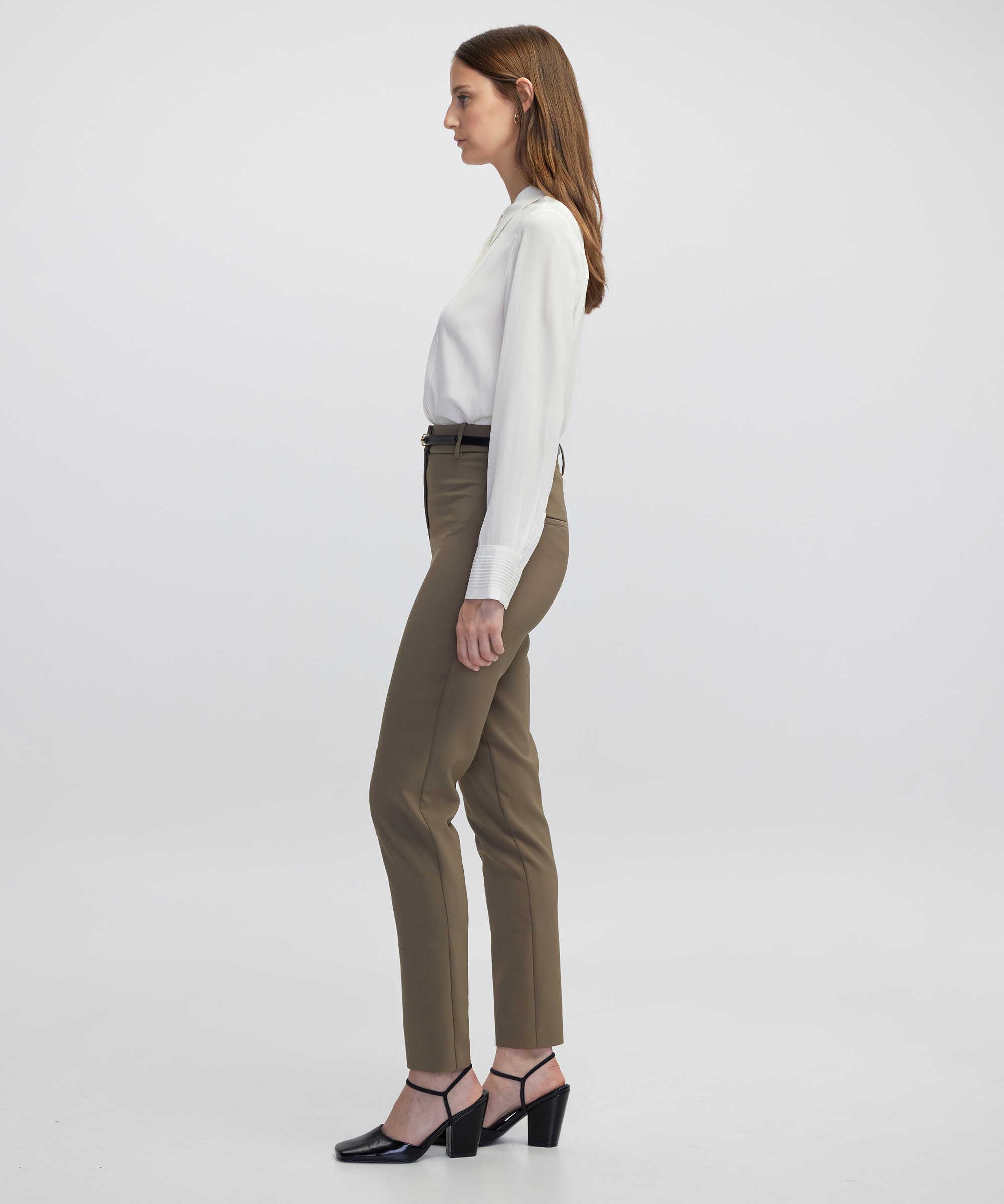 Elastik bel skinny fit pantolon - IW6250003151014 - Vizon Pantolon