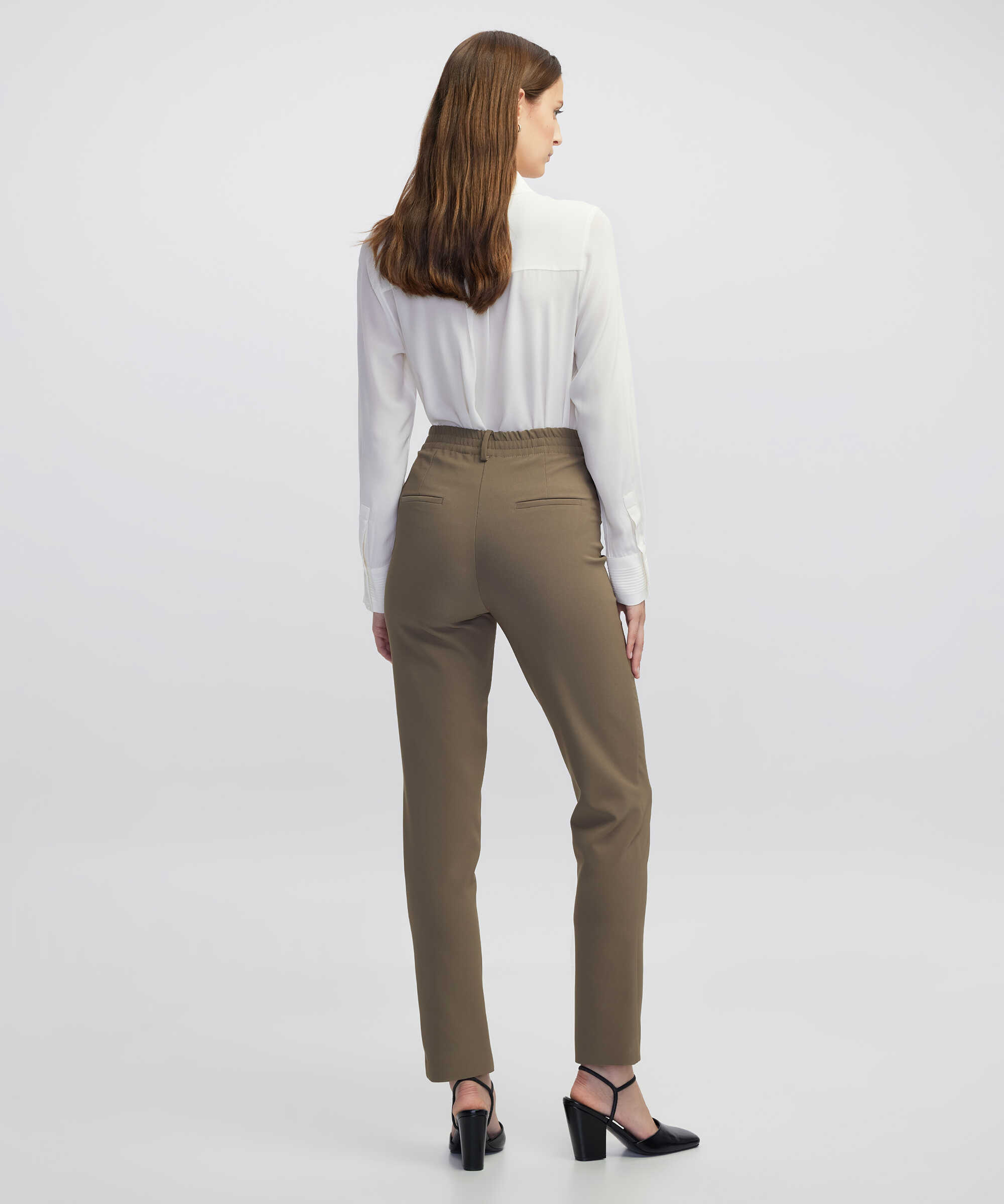 Elastik bel skinny fit pantolon - IW6250003151014 - Vizon Pantolon