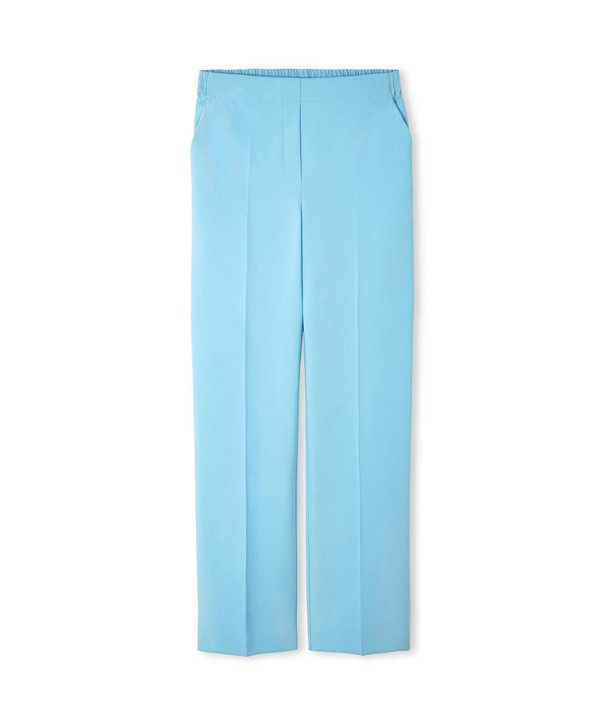 Wide leg fit elastik bel pantolon - IW6250003252025 - Turkuaz Pantolon