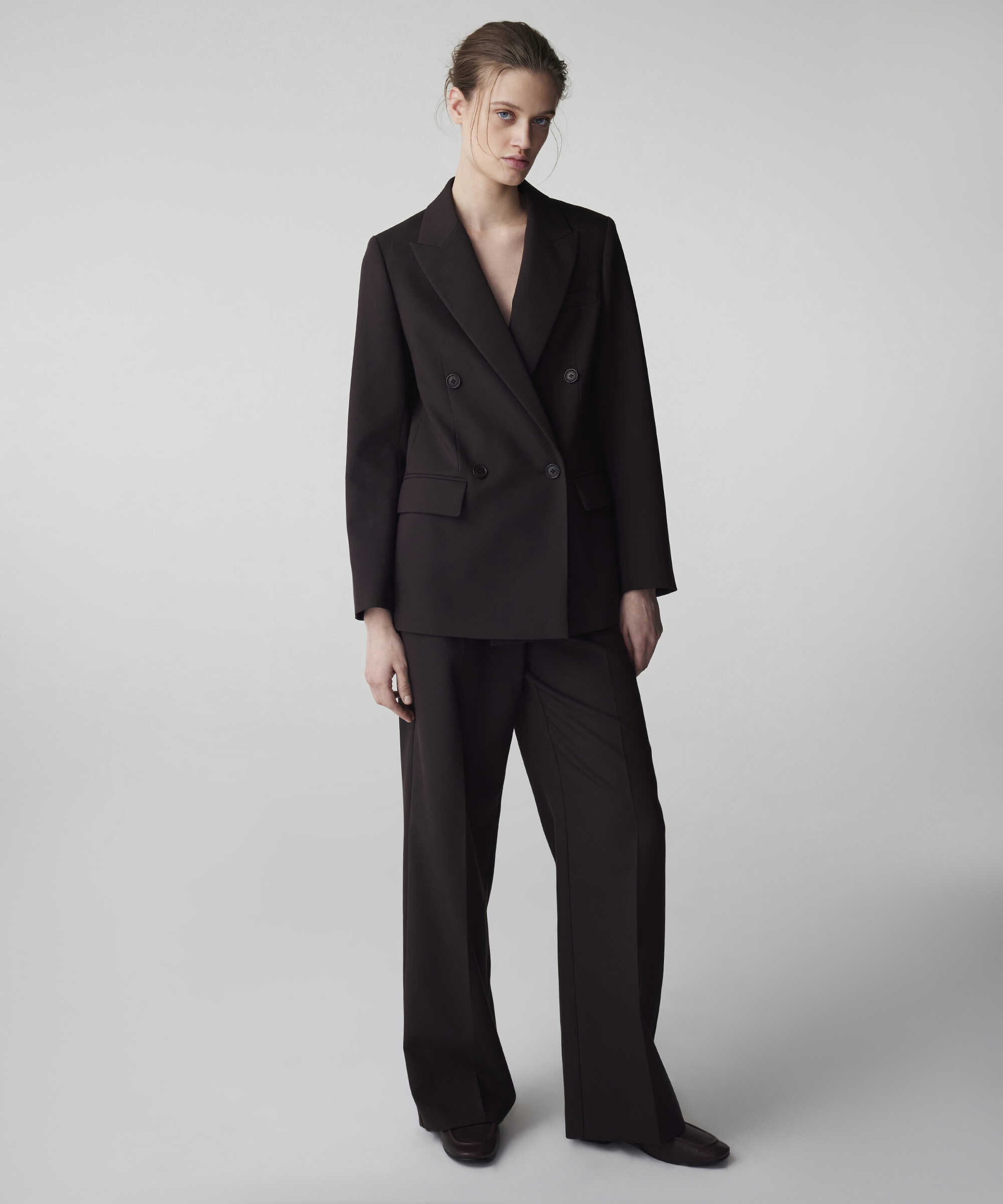 Wide leg ütü izli pantolon - IW6250003389074 - Kahverengi Pantolon