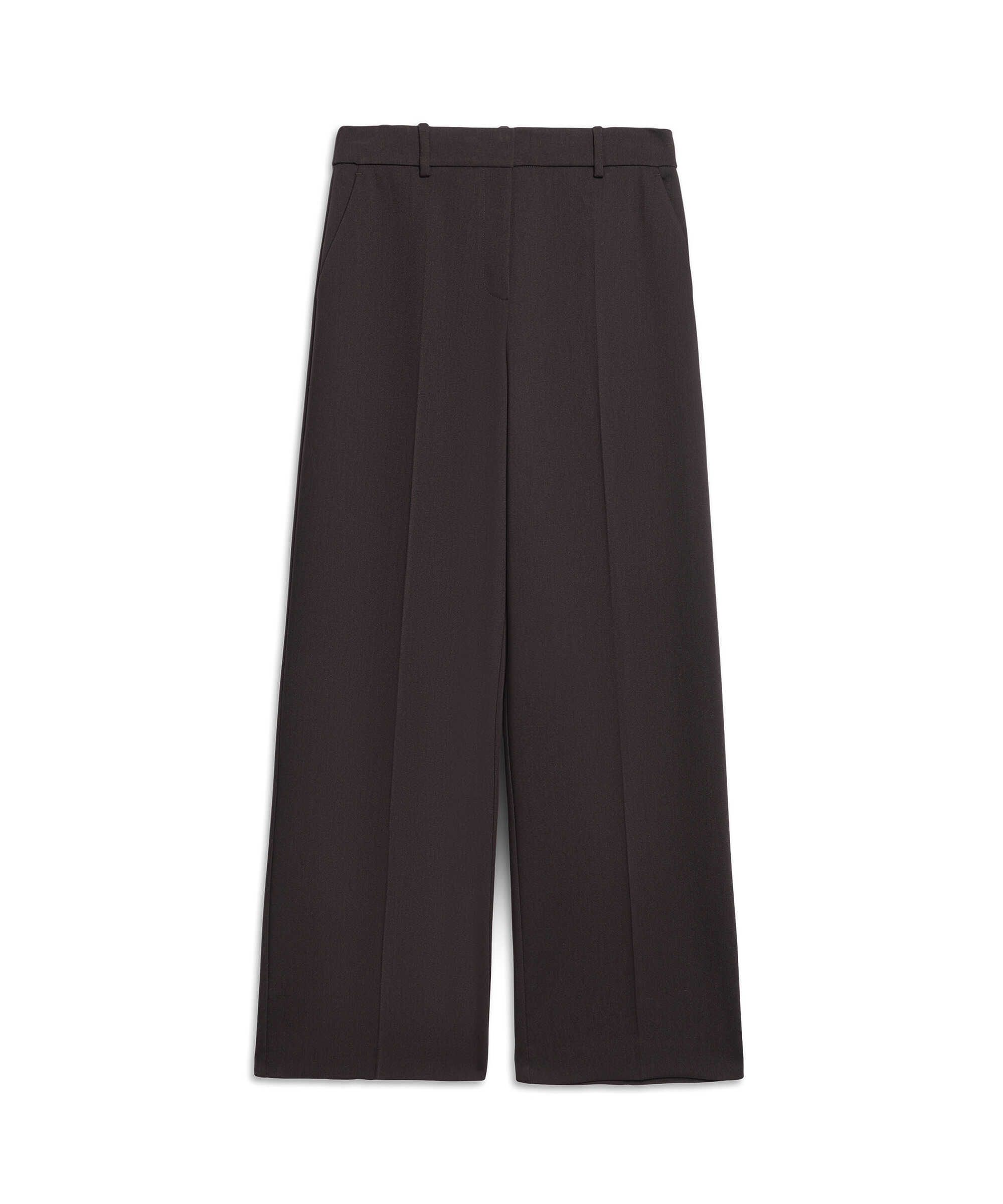 Wide leg ütü izli pantolon - IW6250003389074 - Kahverengi Pantolon