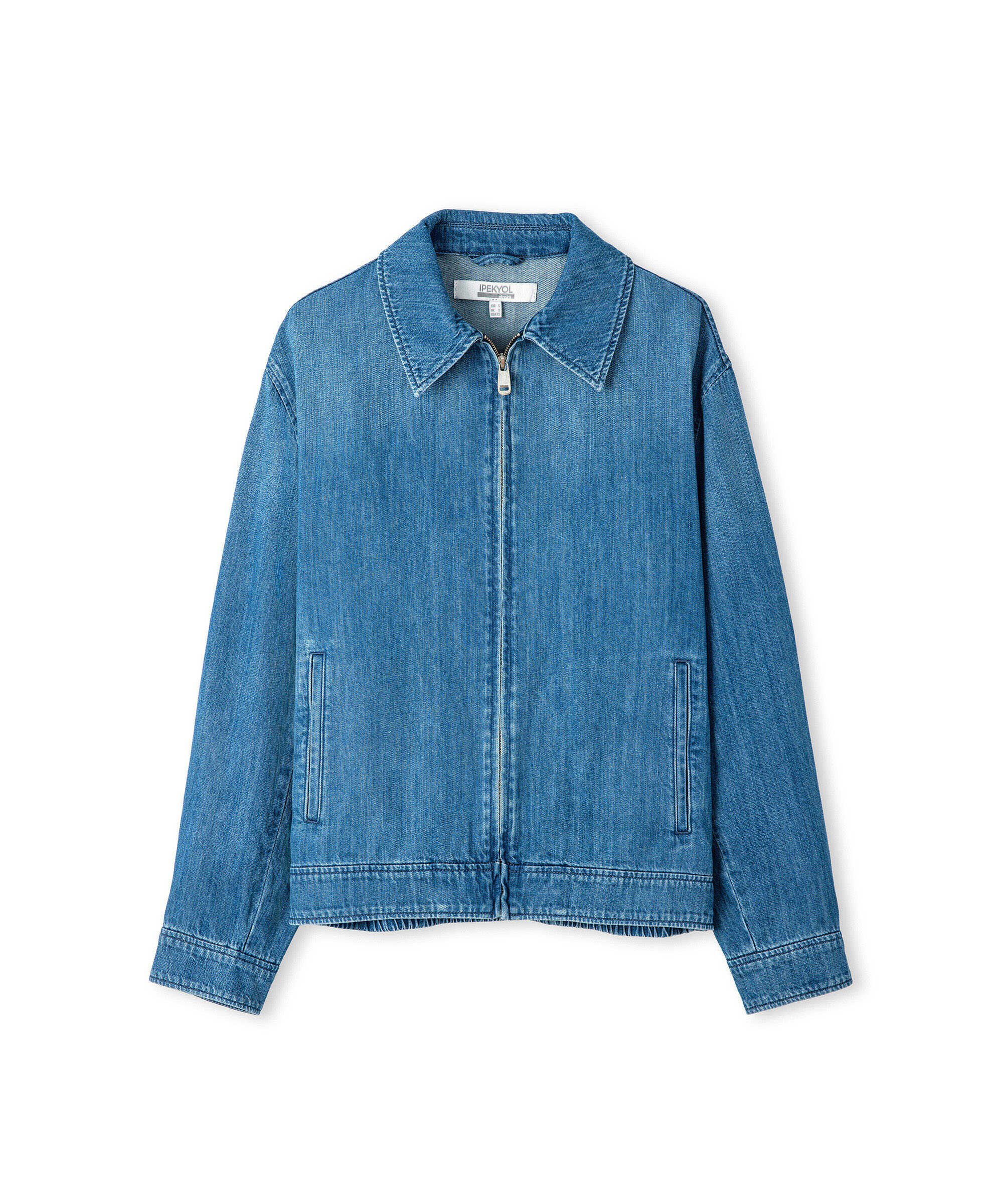 Gömlek yaka ince denim ceket - IW6250005081629 - İndigo Ceket