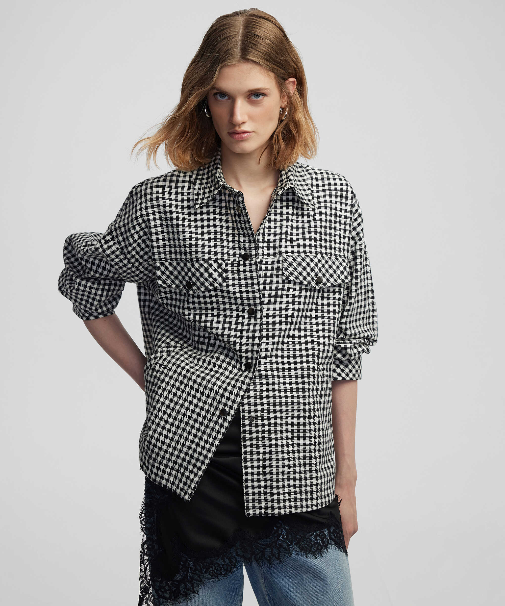 Pötikare desen ceket - IW6250005109001 - Siyah Ceket