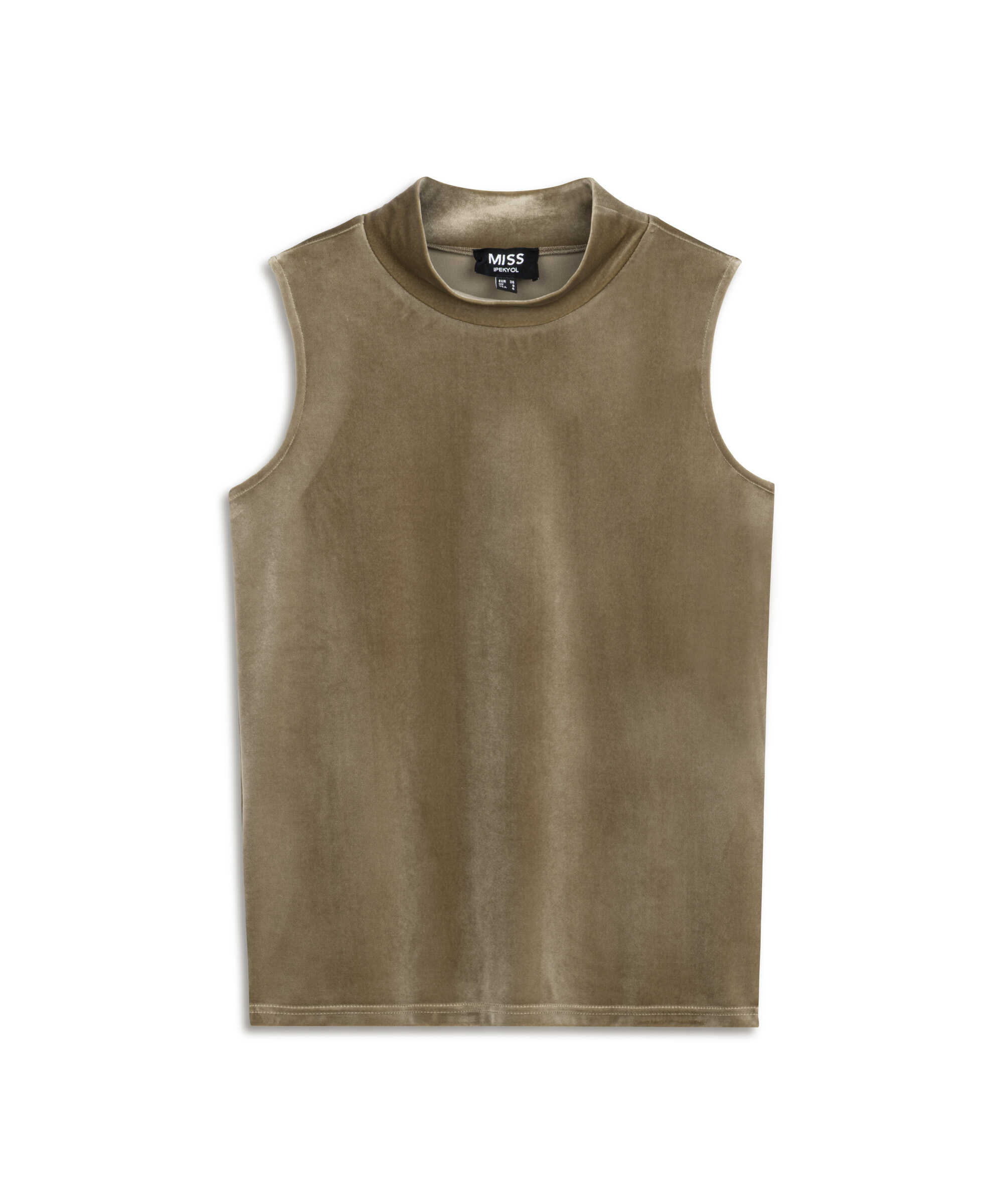 Yüksek yaka kadife bluz - IW6250006033014 - Vizon Bluz