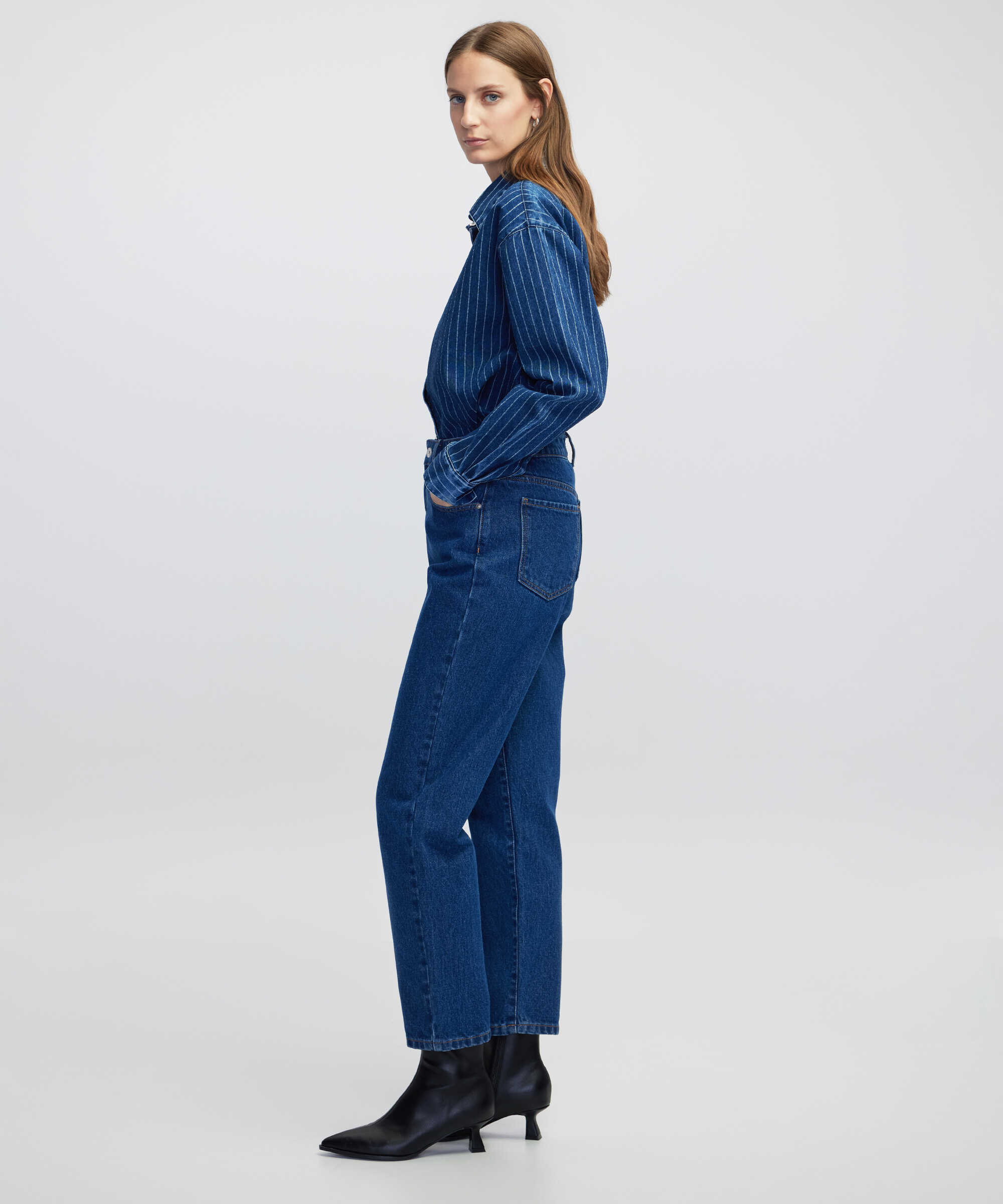 Mom fit jean pantolon - IW6250018027AC7 - Koyu İndigo Jean Pantolon