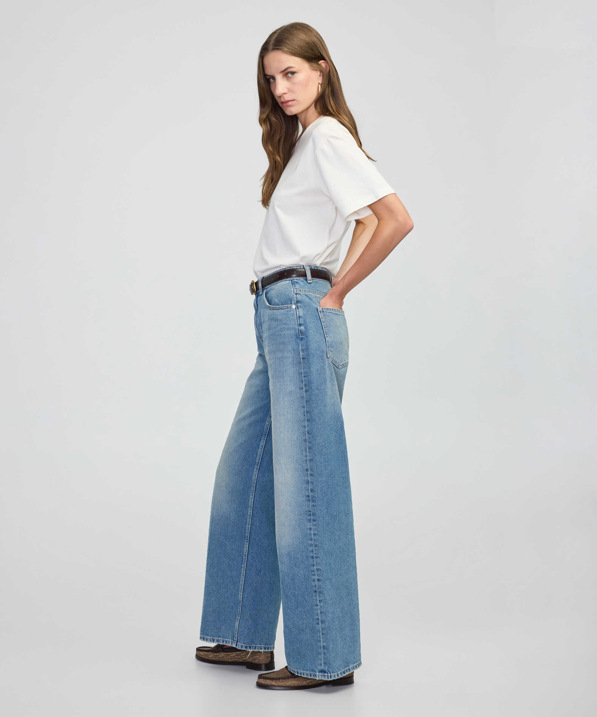 Wide leg jean pantolon - IW6250018046AC7 - Koyu İndigo Jean Pantolon
