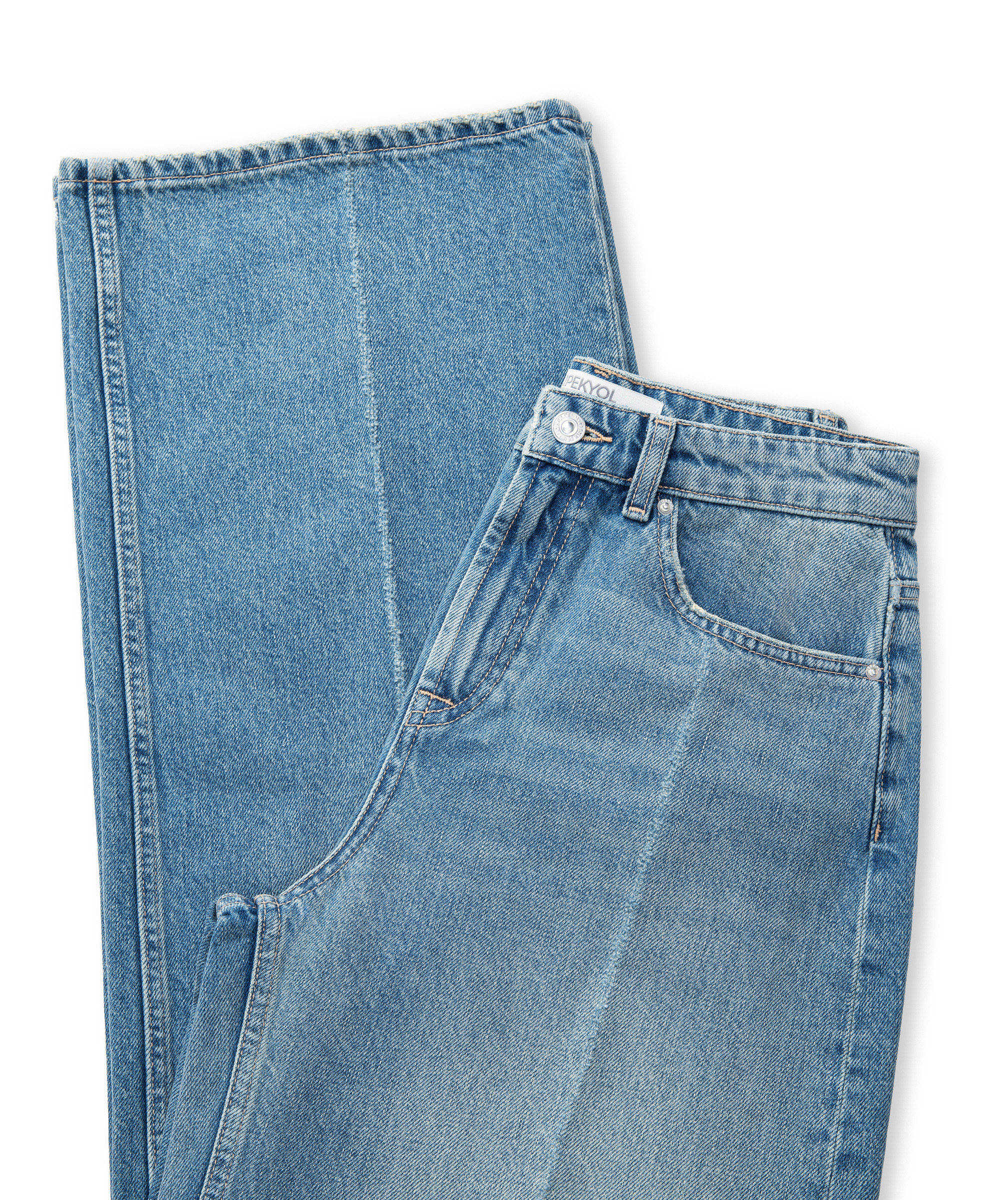 Wide leg jean pantolon - IW6250018046AC7 - Koyu İndigo Jean Pantolon