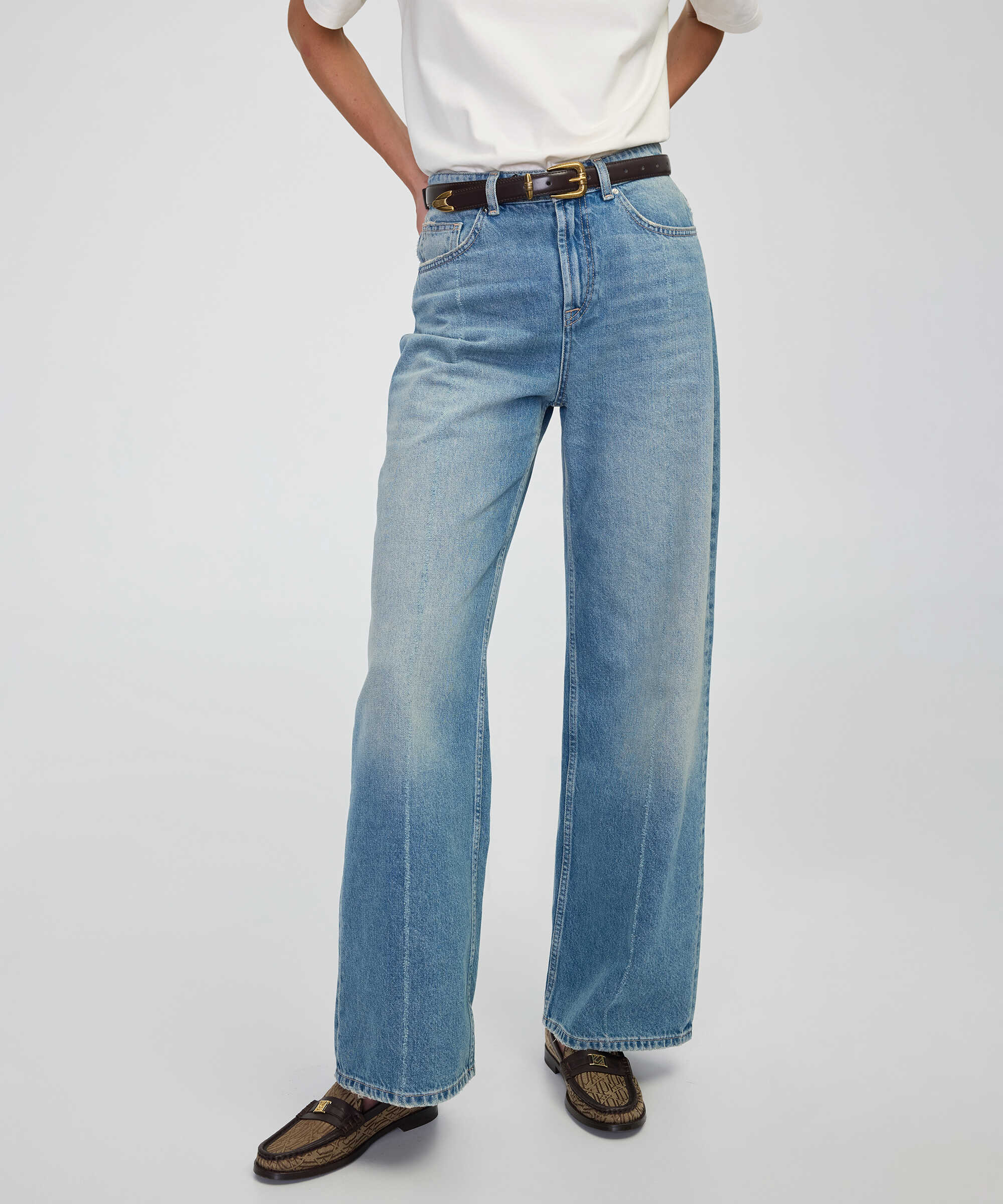 Wide leg jean pantolon - IW6250018046AC7 - Koyu İndigo Jean Pantolon
