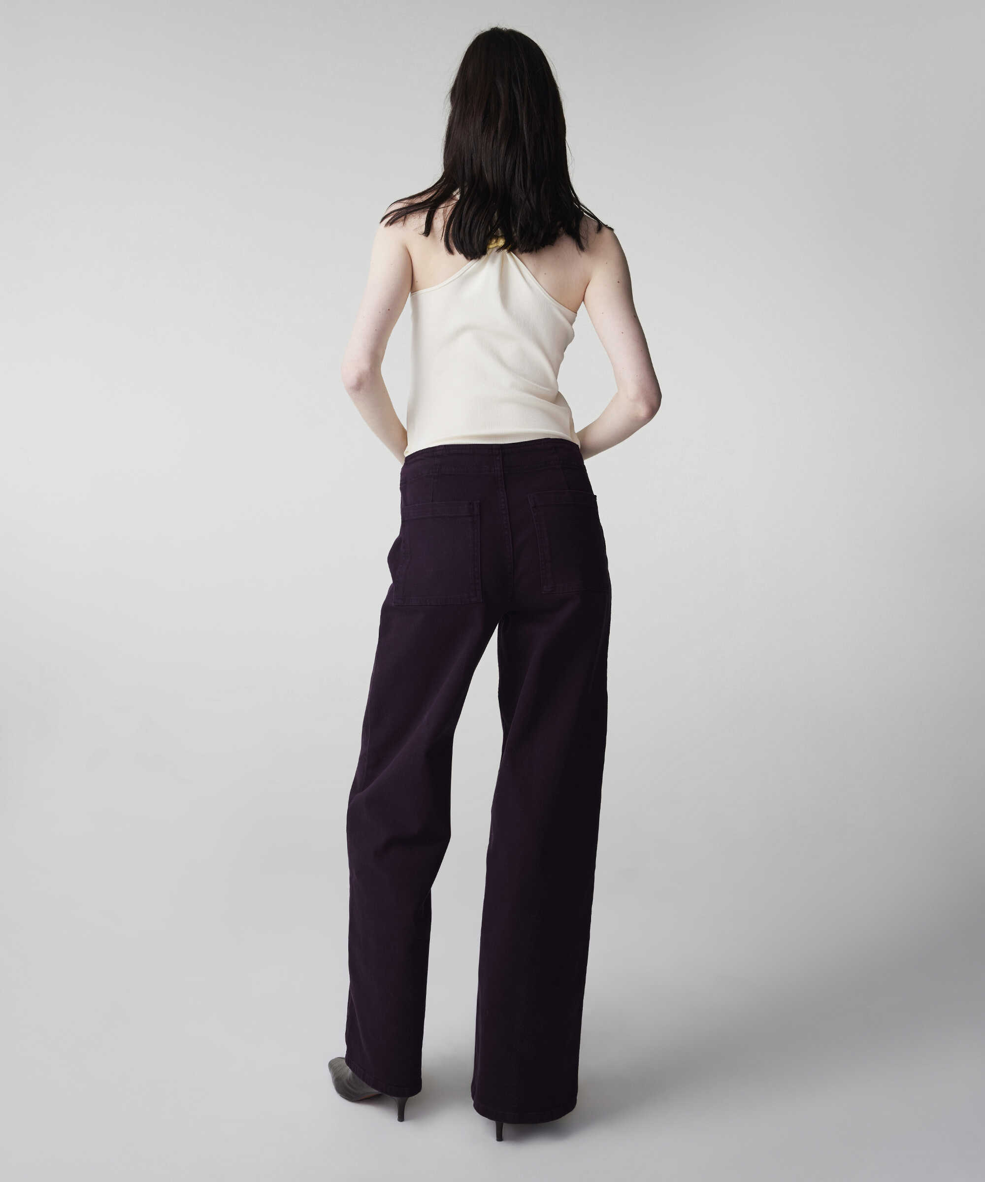 Zincir aksesuarlı jean pantolon - IW6250018079008 - Mürdüm Jean Pantolon