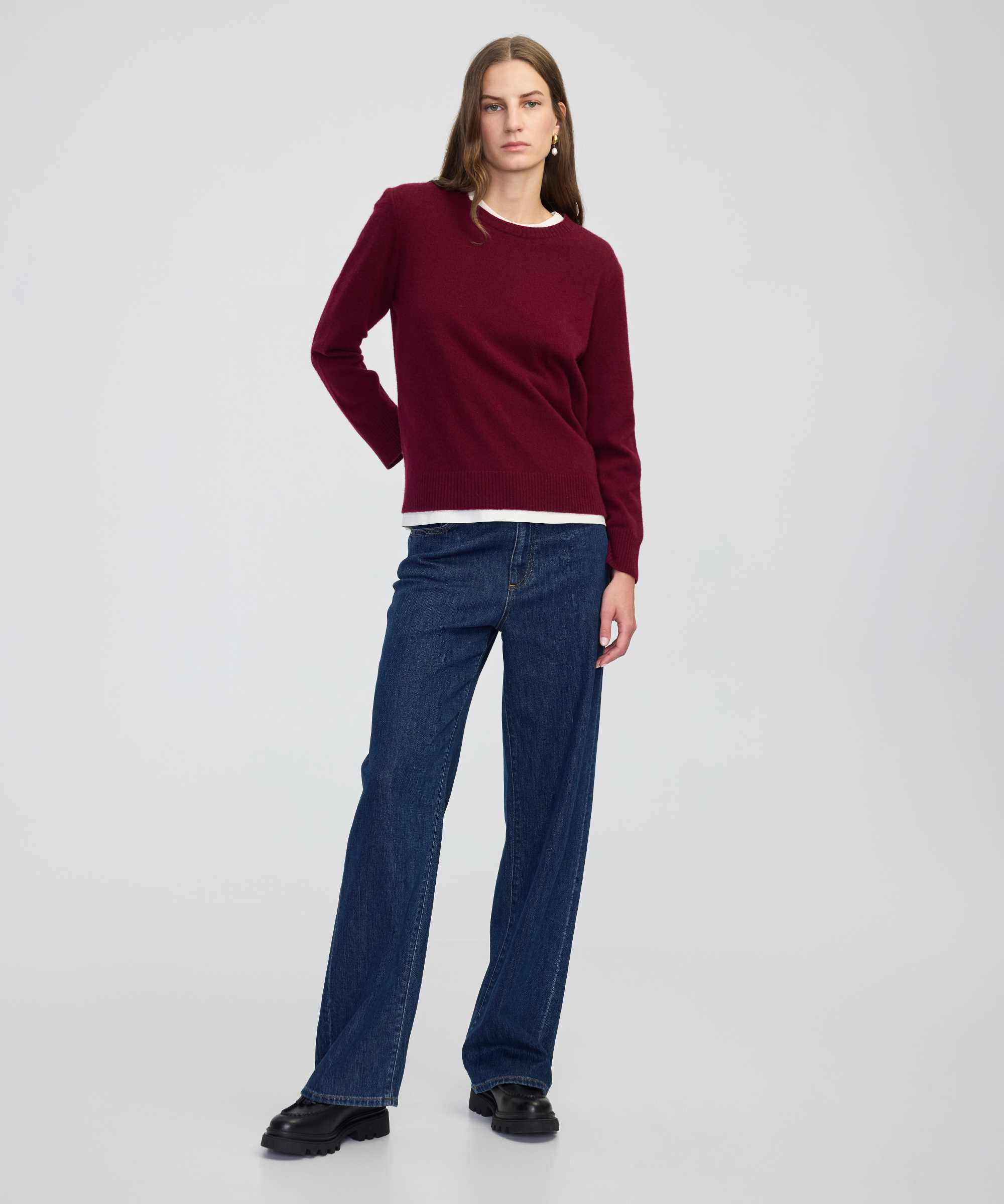 Basic kaşmir triko  - IW6250050424035 - Bordo Triko