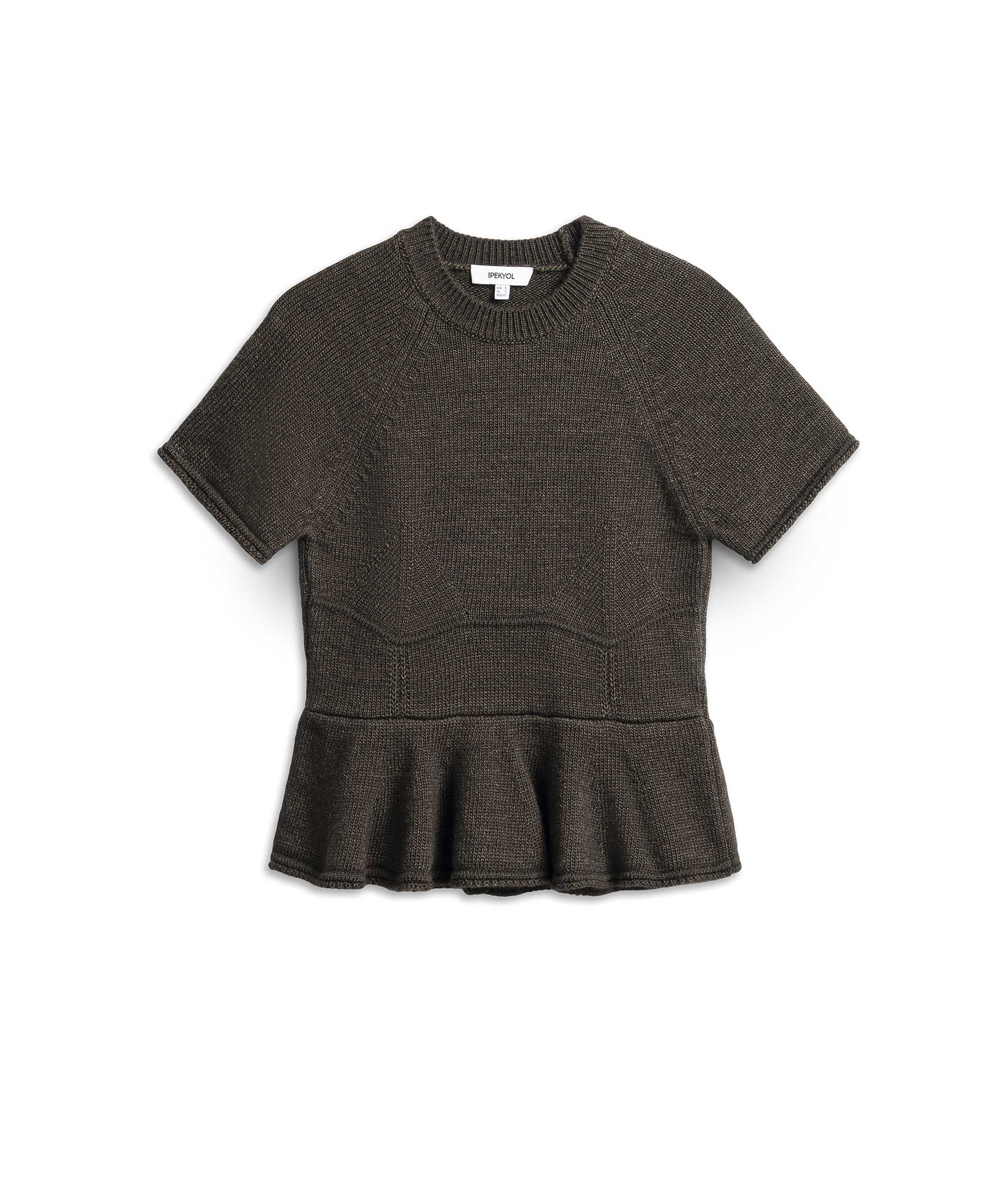 Peplum triko - IW6250050586022 - Haki Triko