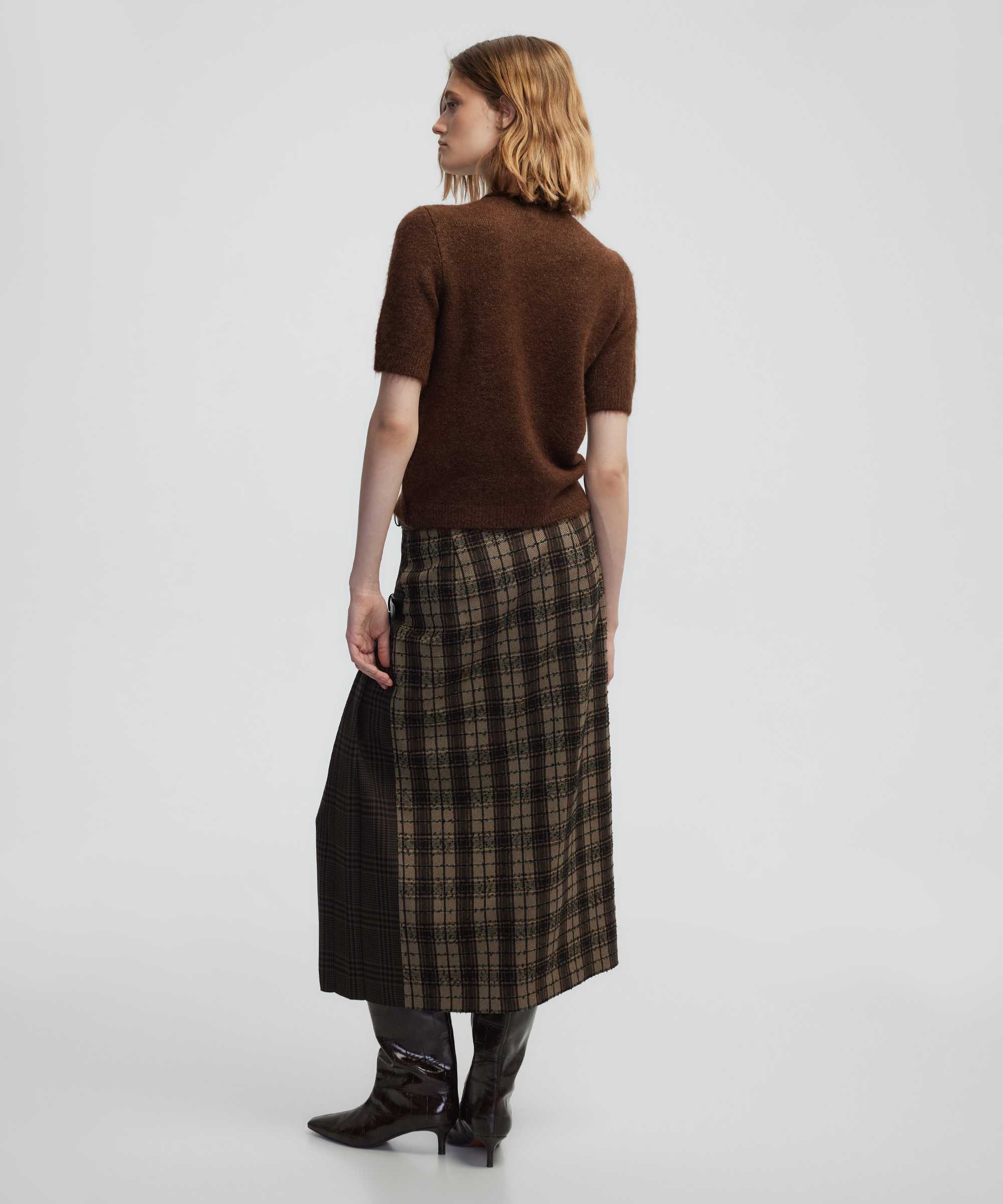 Kısa kollu basic triko - IW6250050629074 - Kahverengi Triko