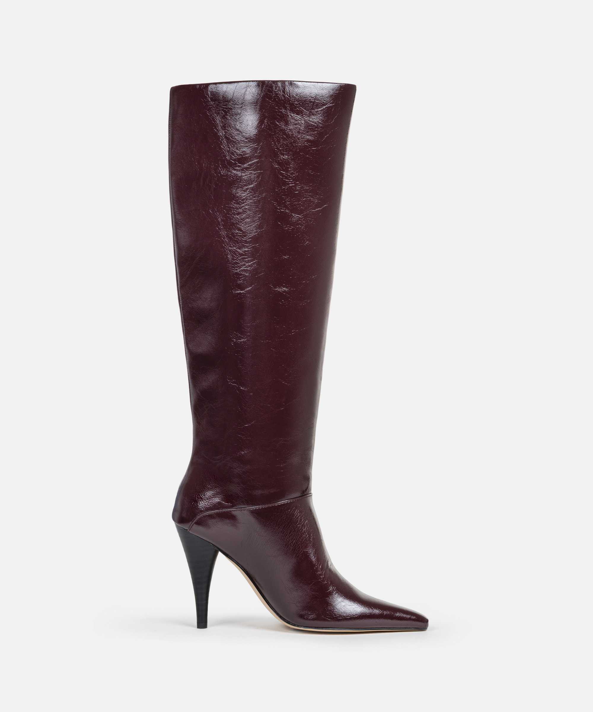 Topuklu sivri burun çizme - IW6250035013035 - Bordo Çizme