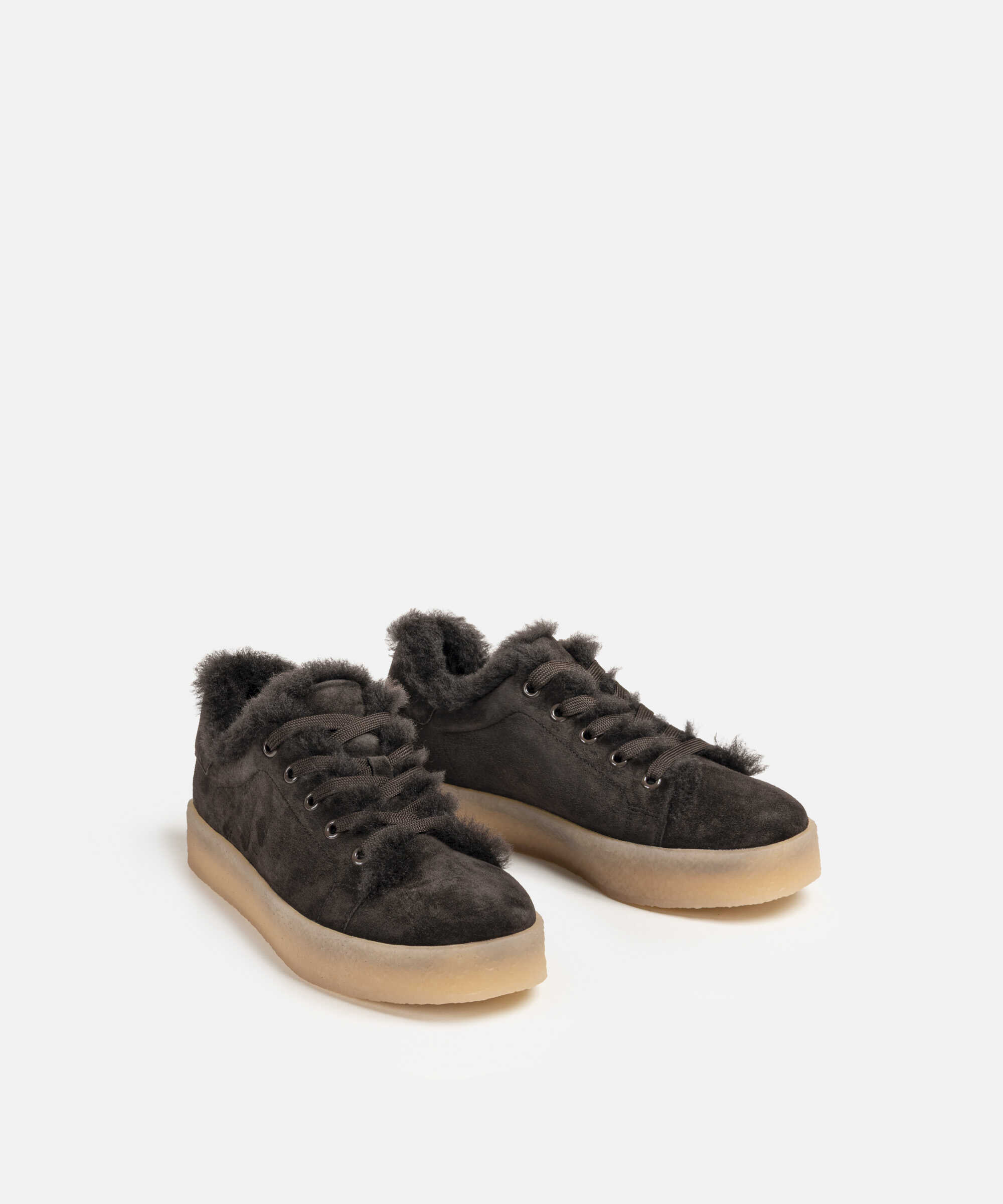 Yünlü deri sneaker - IW6250062010074 - Kahverengi Sneaker