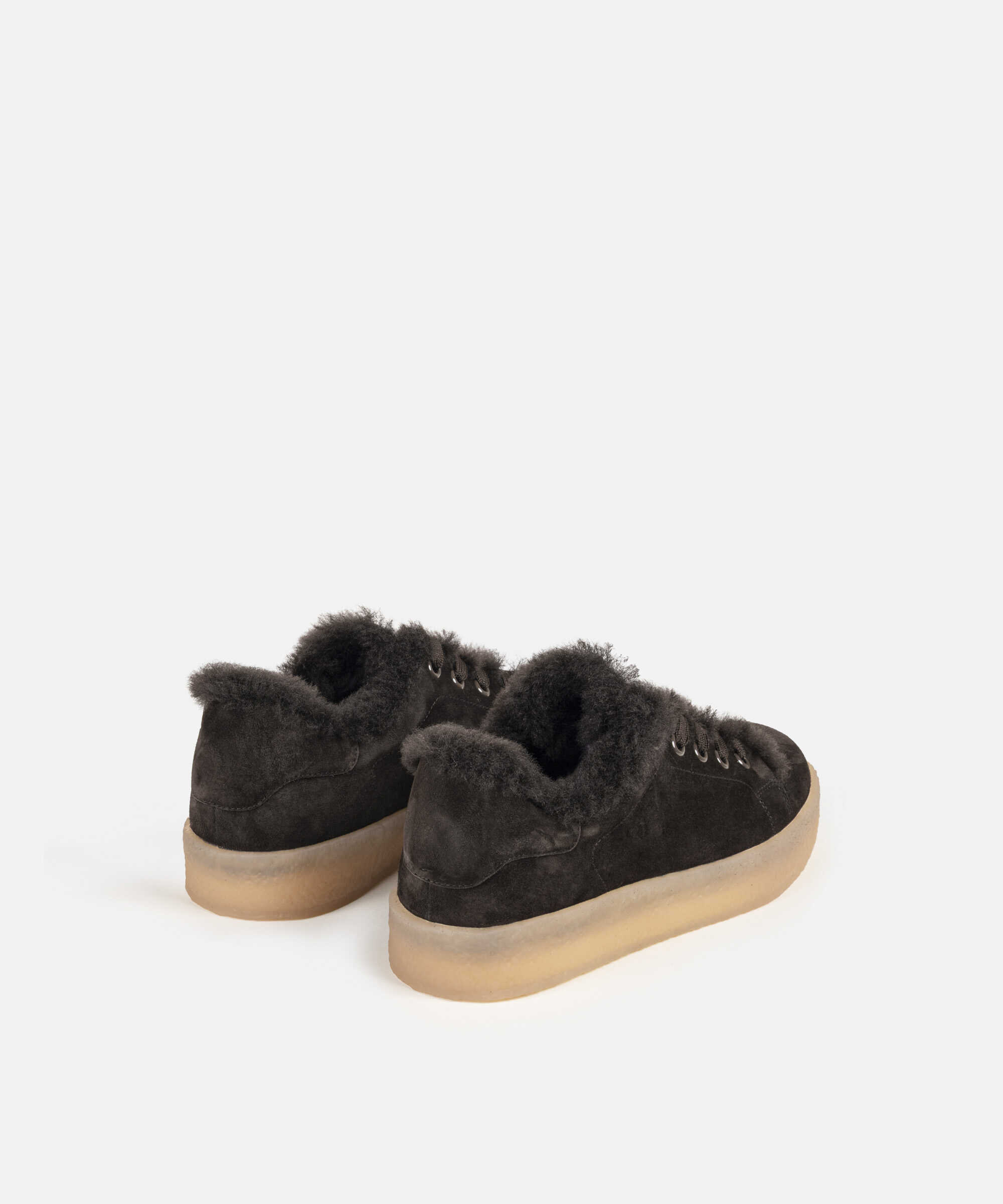 Yünlü deri sneaker - IW6250062010074 - Kahverengi Sneaker