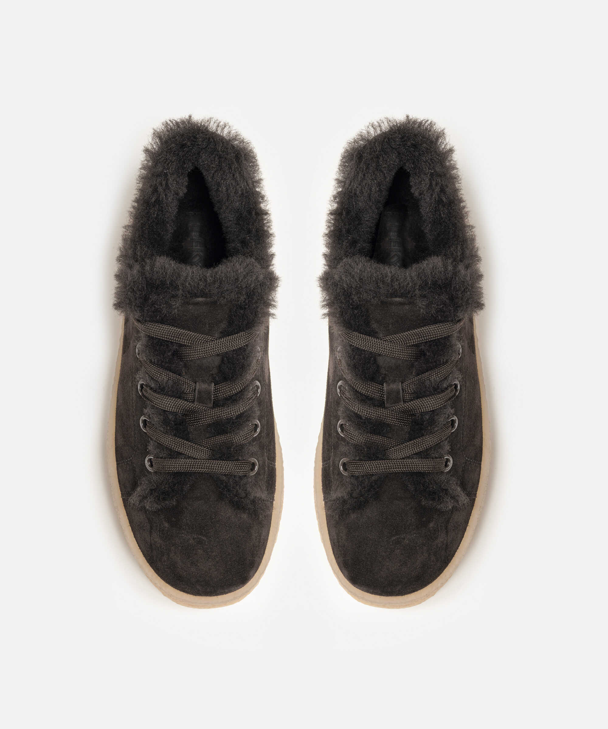 Yünlü deri sneaker - IW6250062010074 - Kahverengi Sneaker