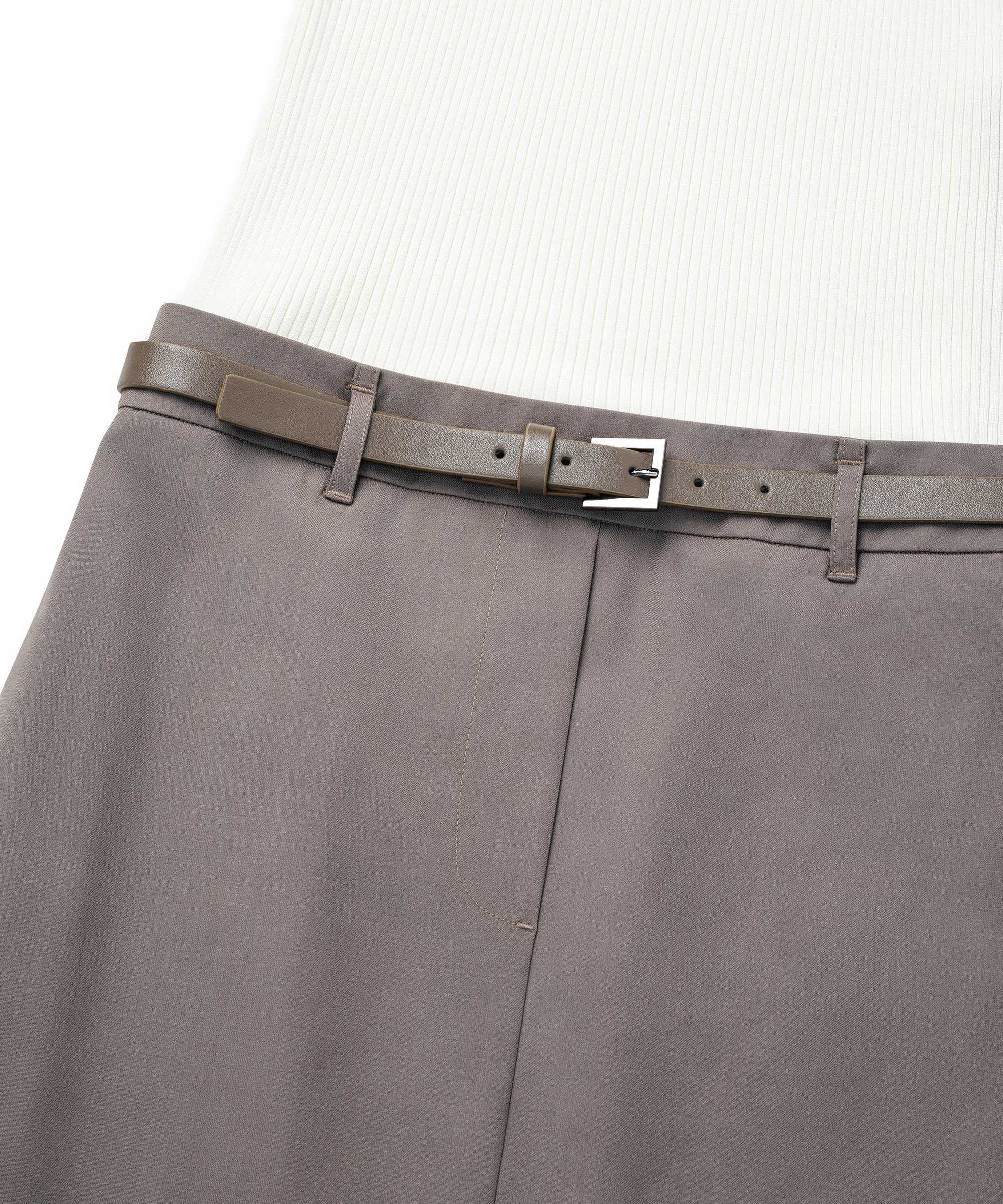 Kemerli triko mix elbise - IW6260002113957 - Koyu Vizon Elbise