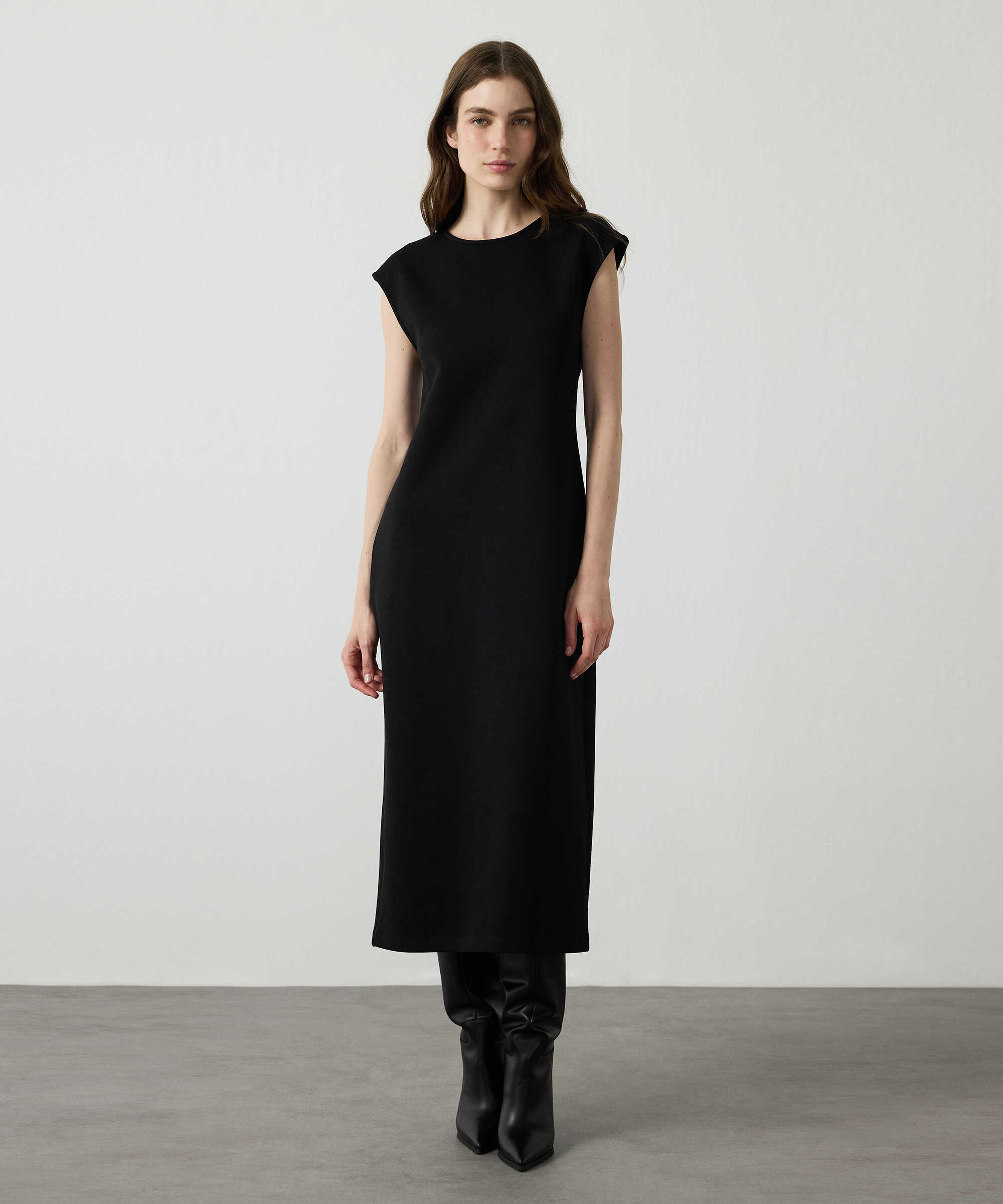 Basic penye elbise - IW6260002165001 - Siyah Elbise