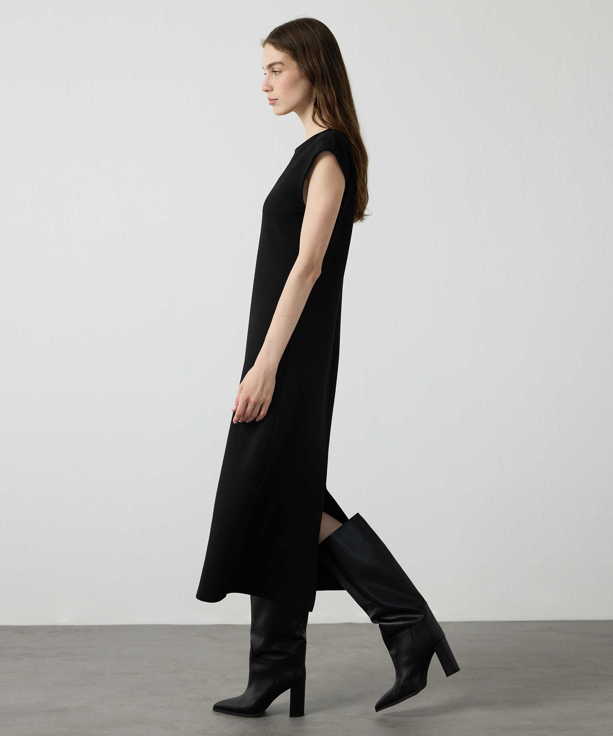 Basic penye elbise - IW6260002165001 - Siyah Elbise