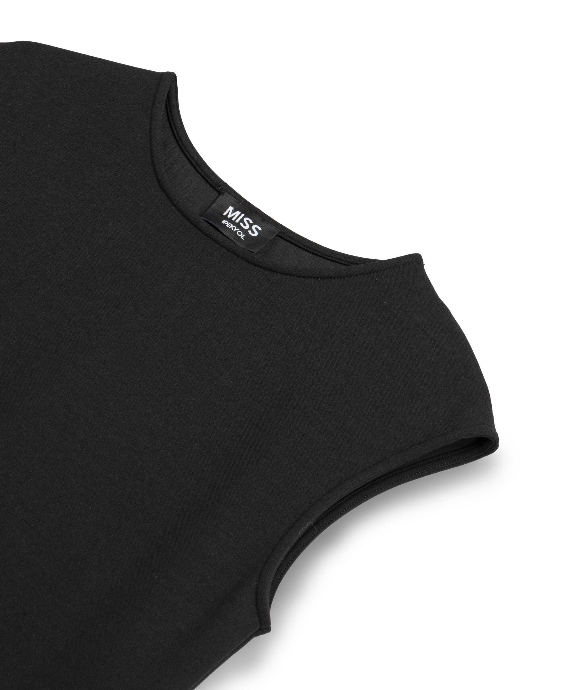 Basic penye elbise - IW6260002165001 - Siyah Elbise