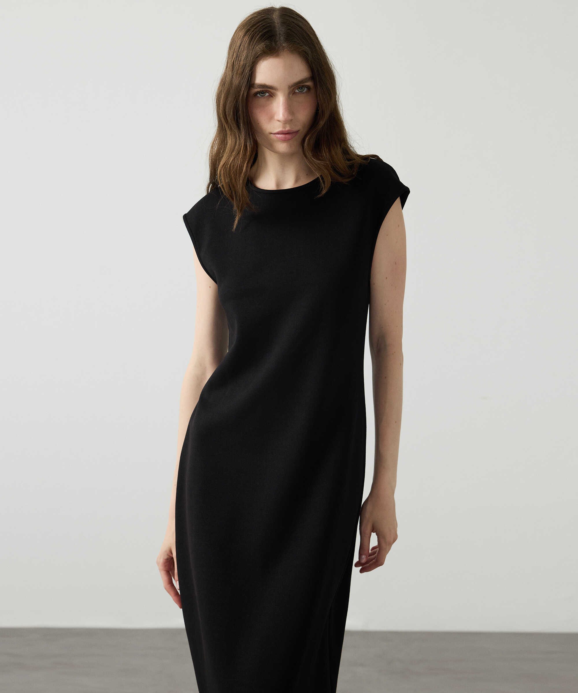 Basic penye elbise - IW6260002165001 - Siyah Elbise
