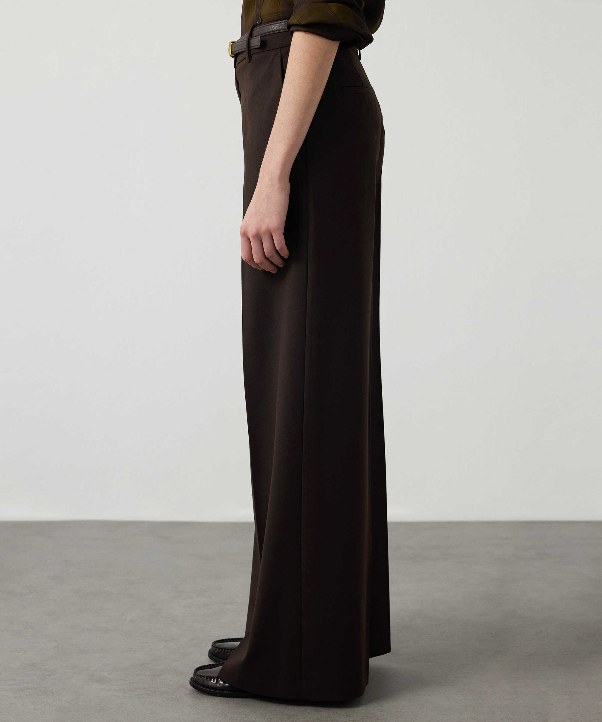 Wide leg pantolon - IW6260003115074 - Kahverengi Pantolon