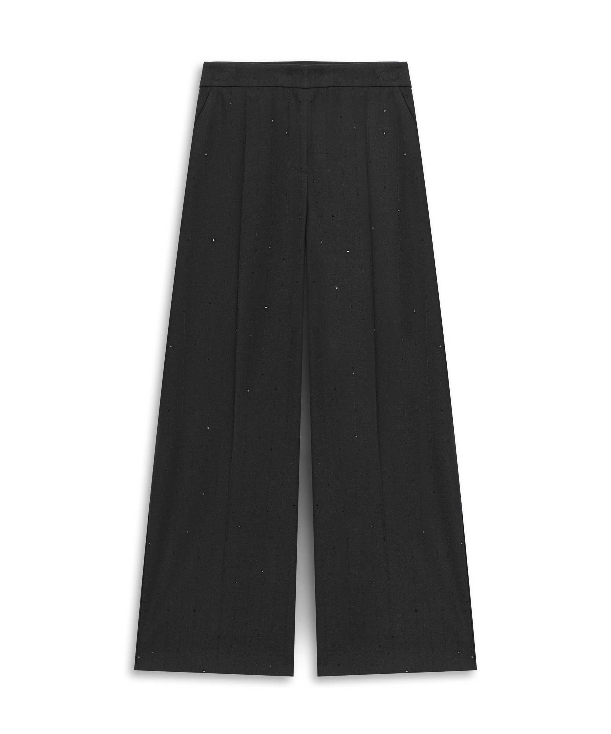 Payetli wide leg pantolon - IW6260003120001 - Siyah Pantolon