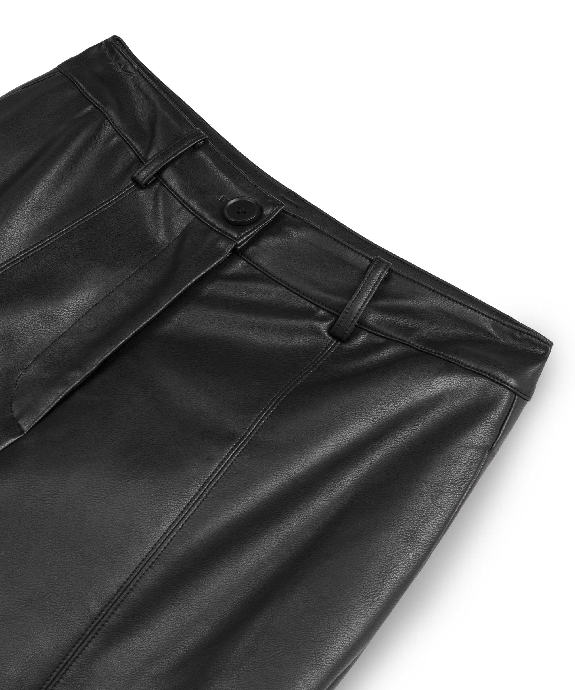 Deri görünümlü pantolon - IW6260003123001 - Siyah Pantolon